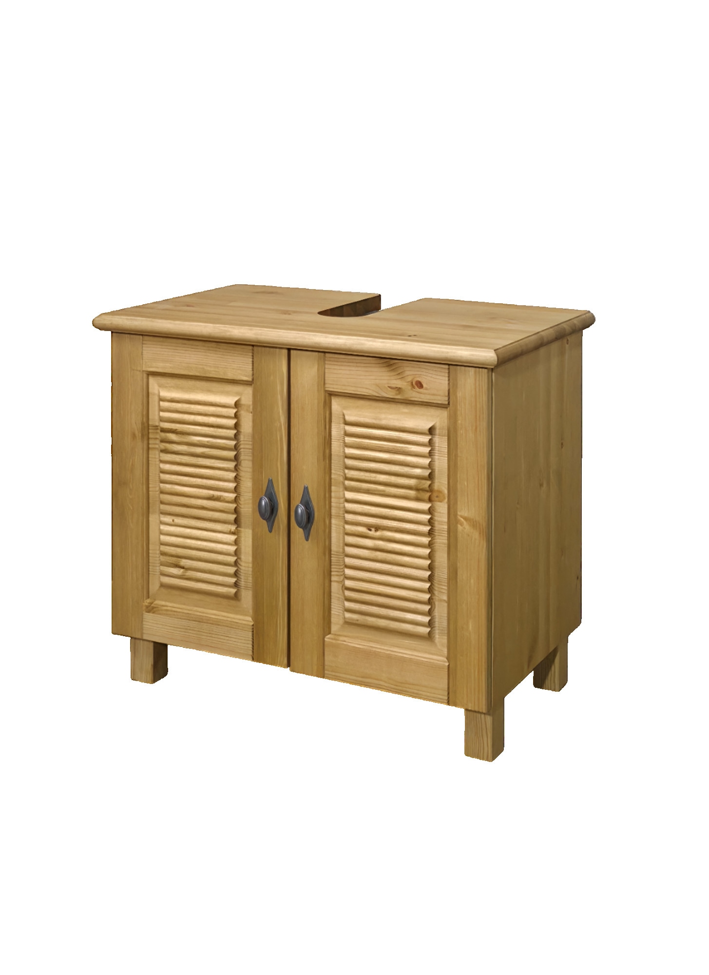 Home affaire Waschbeckenunterschrank »Rauna« aus massiver Kiefer, Breite 64 cm, Rillenoptik, made in EU