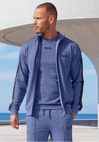 Sweatjacke »- Sportjacke«, mit seitlichen Streifen und Taschen