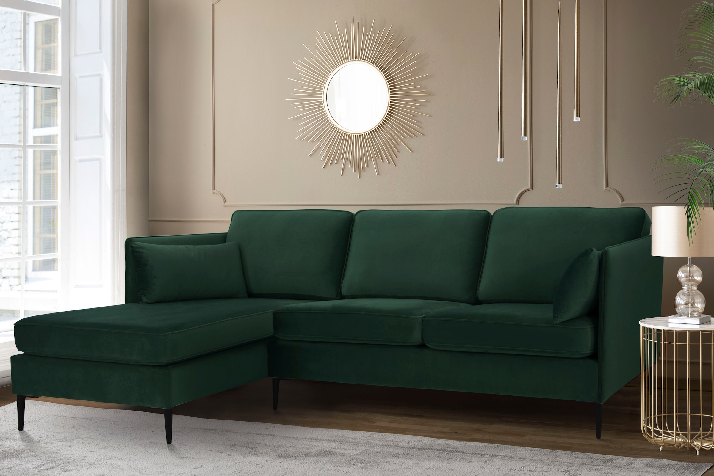 Home affaire "Light L-Form" inklusive loser Zierkissen, mit schmalen Armleh günstig online kaufen