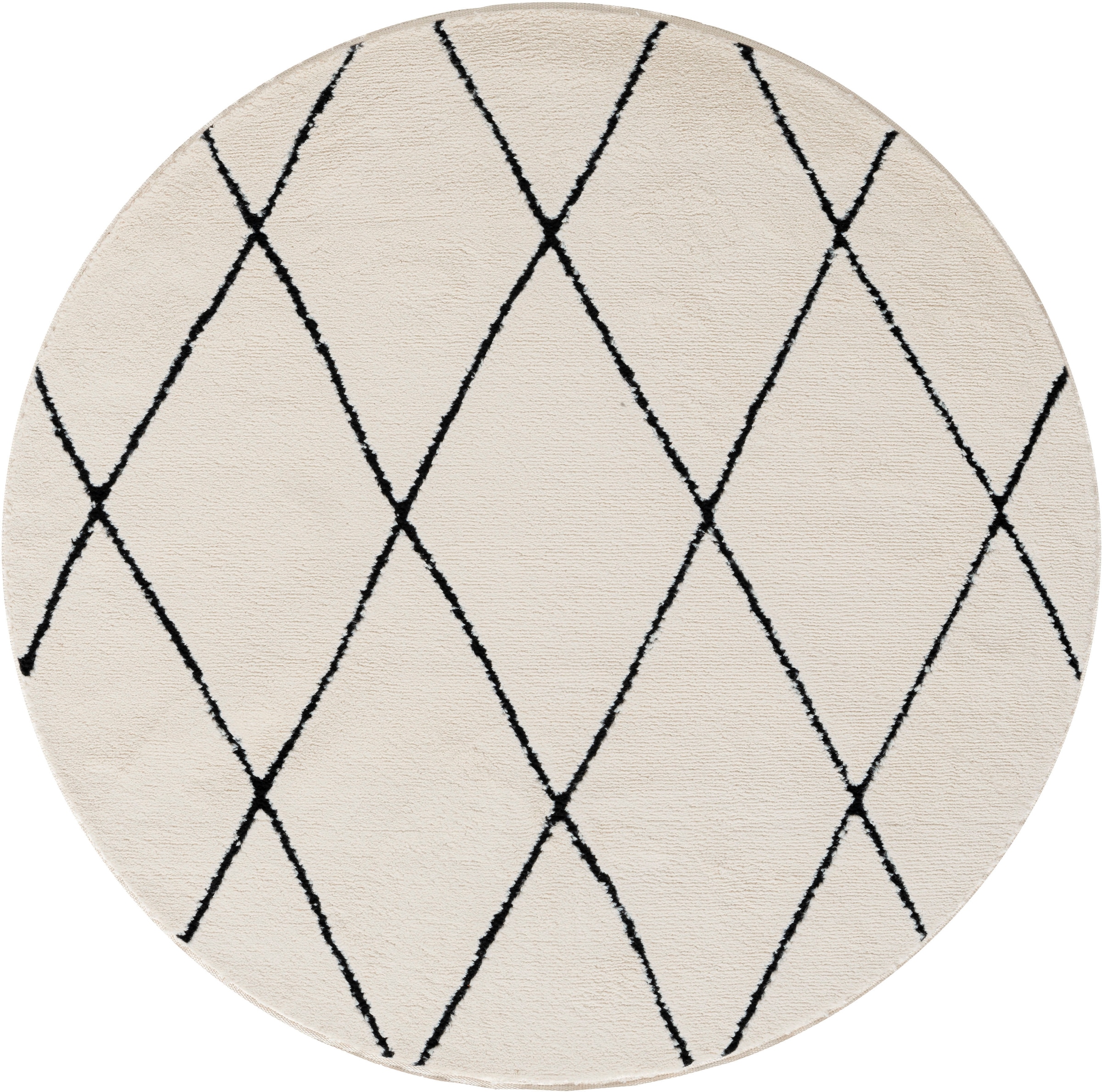 Myflair Möbel & Accessoires Hochflor-Teppich »Moroccan Diamond«, rund, modern, marokkanisches Design, Rauten Muster, weich durch Hochflor