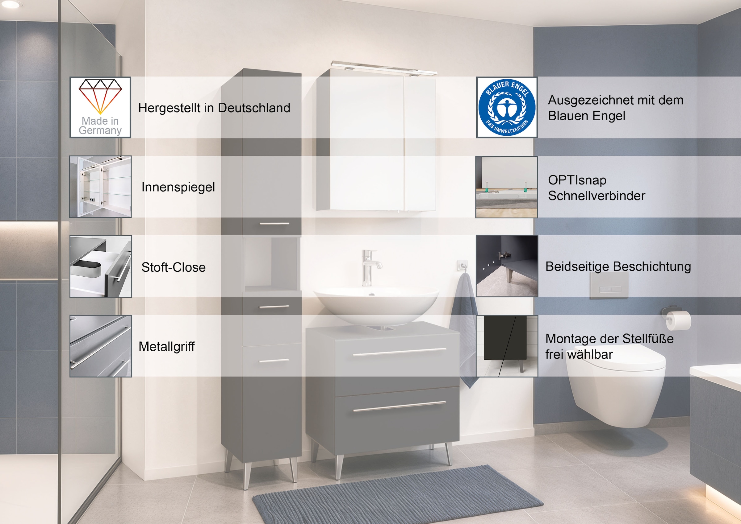 OPTIFIT Hochschrank »Pier« Breite 32,5 cm, schnelle Montage mit OPTIsnap