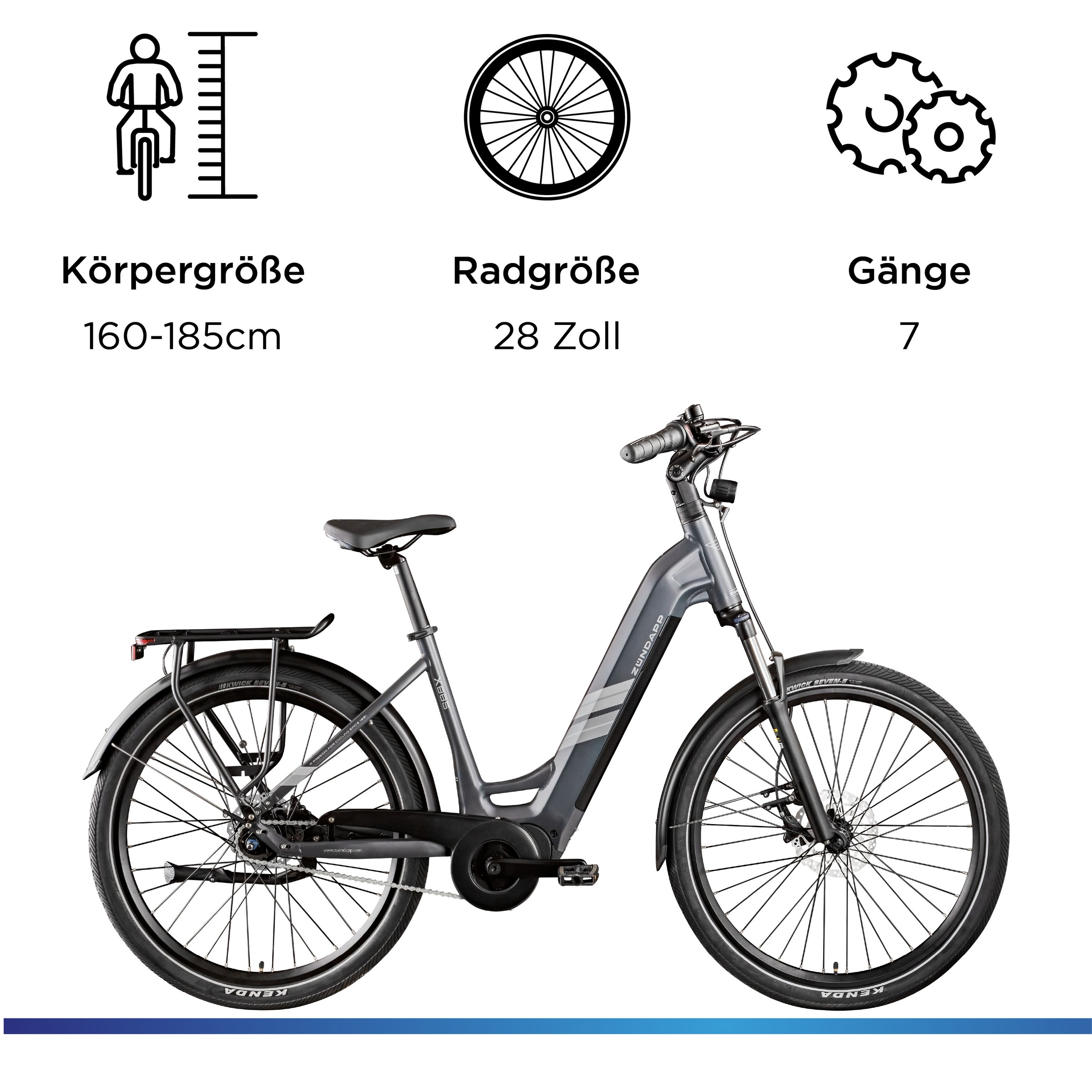 Zündapp »X885« 7 Gang Nabenschaltung Mittelmotor 250 W