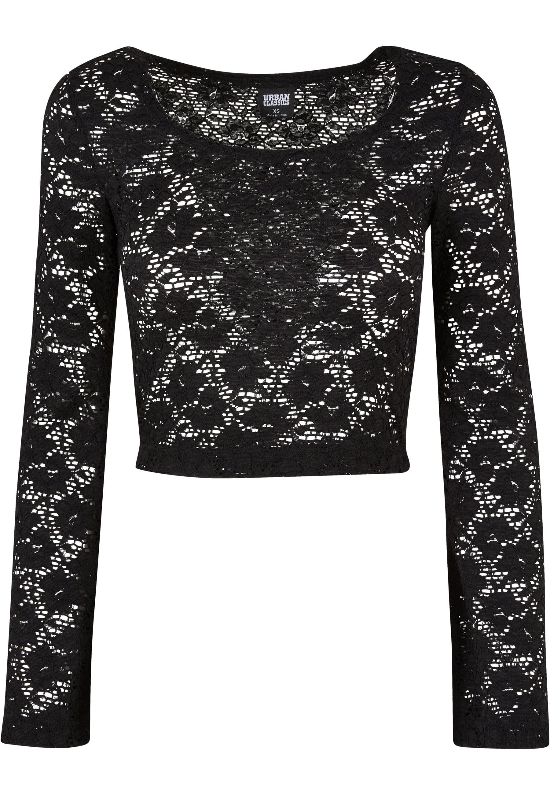 URBAN CLASSICS Longsleeve "Urban Classics Damen Ladies Cropped Lace Longsleeve"