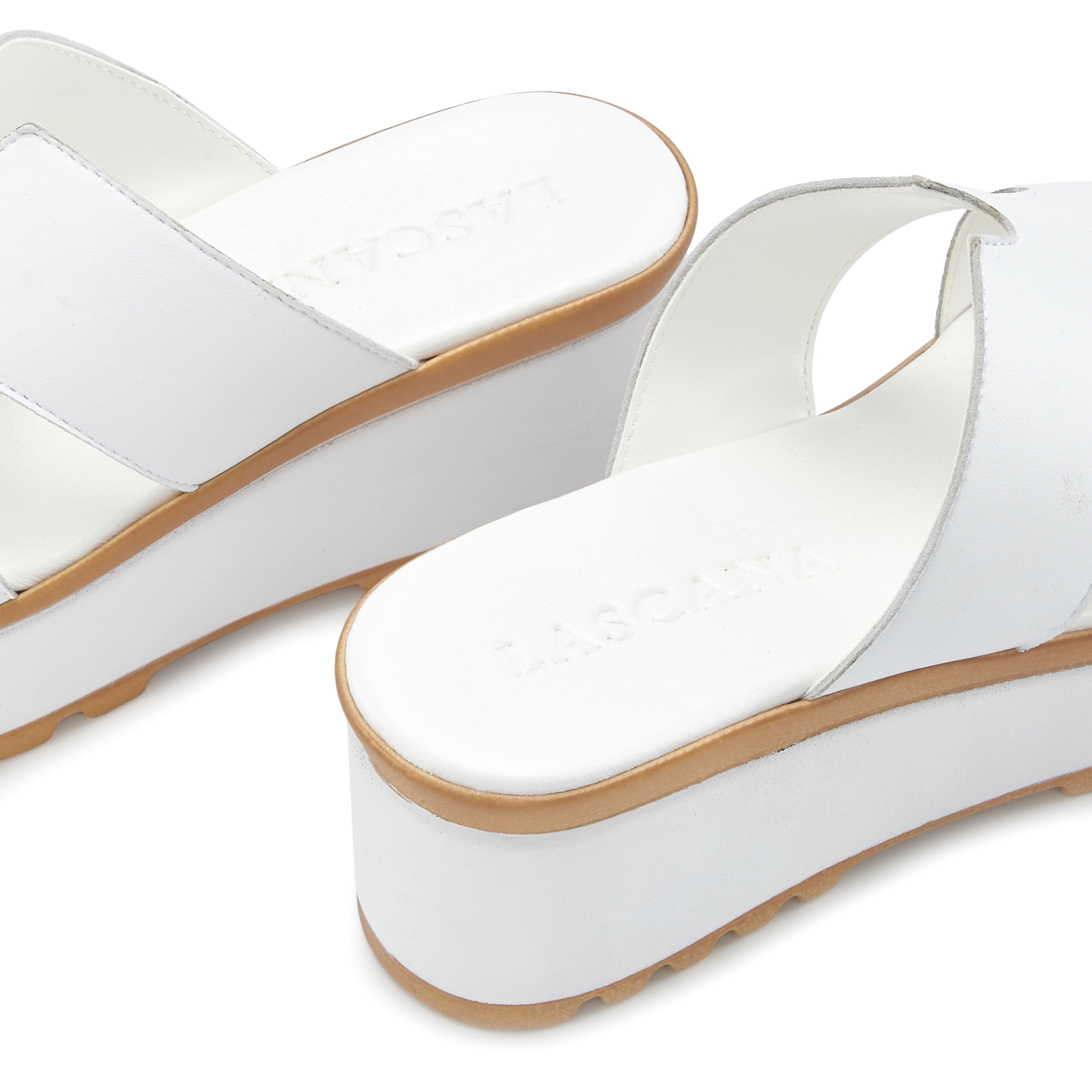 LASCANA Pantolette »Sandale, Sommerschuh, Mule«, aus Leder mit Keilabsatz