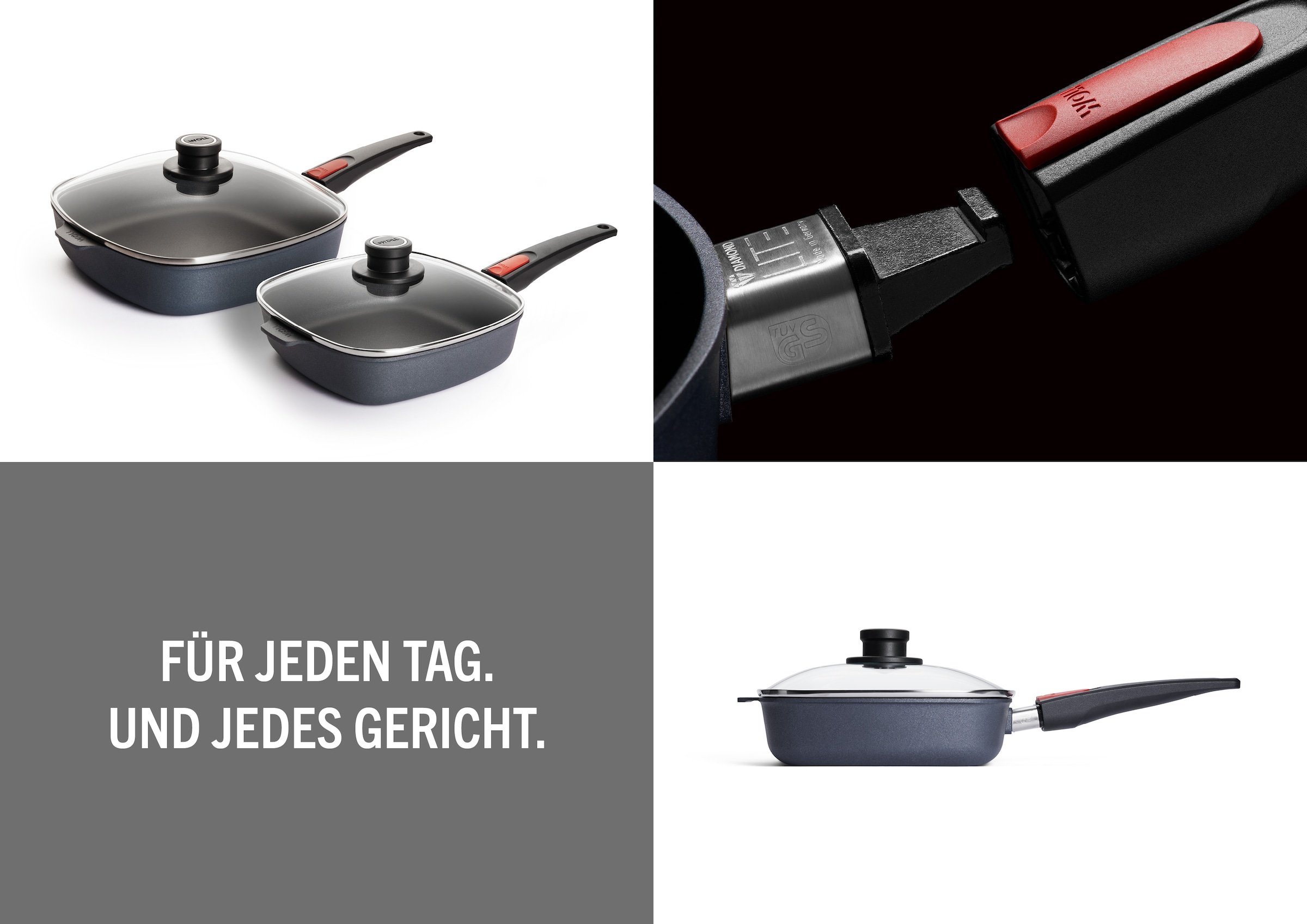 WOLL MADE IN GERMANY Pfannen-Set »Diamond Lite« Aluminiumguss Set, 4 tlg. tlg. Abnehmbarer Stiel