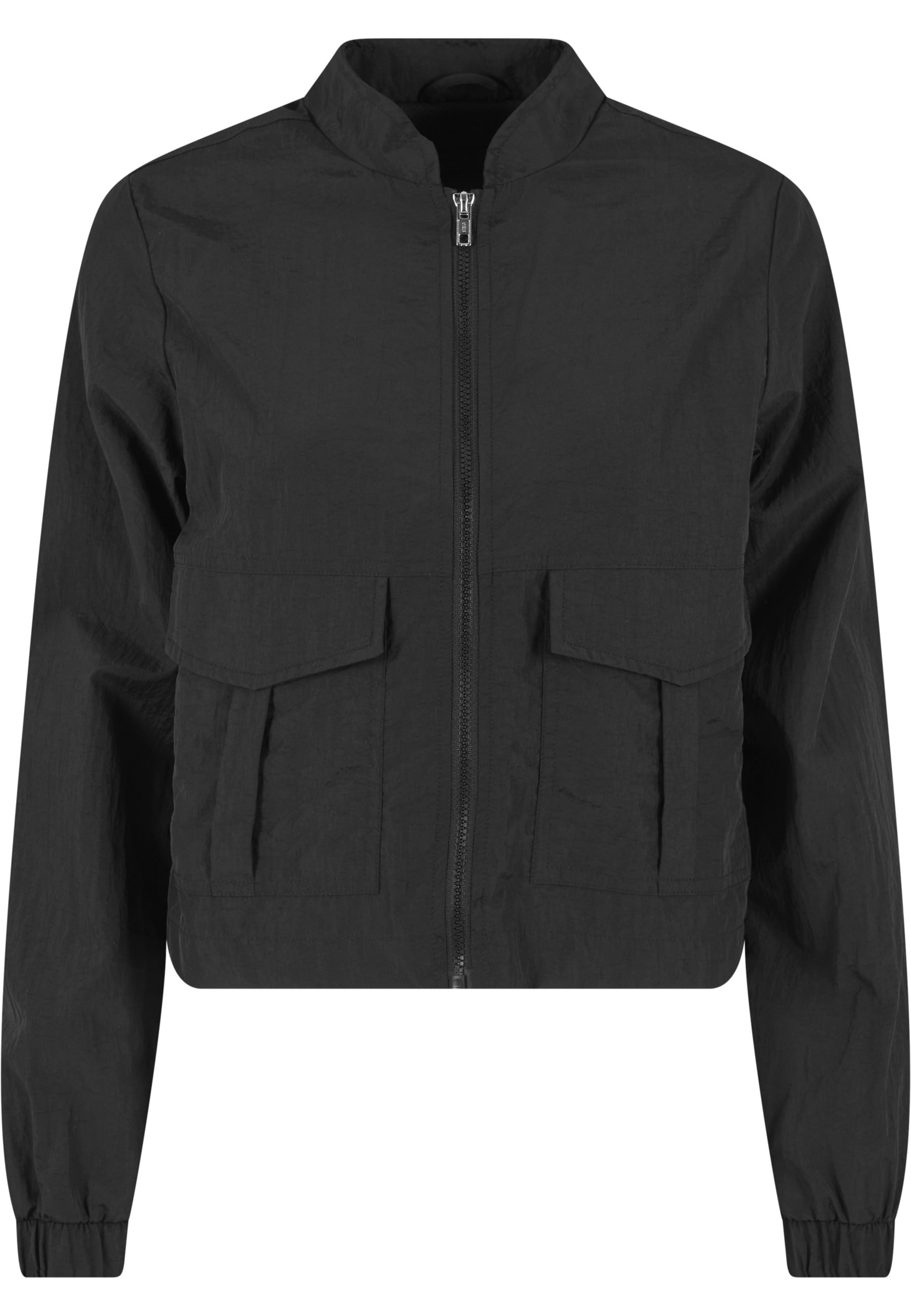 URBAN CLASSICS Windbreaker "Urban Classics Ladies Short Crinkle Jacket" 1 Stk. tlg. mit Kapuze