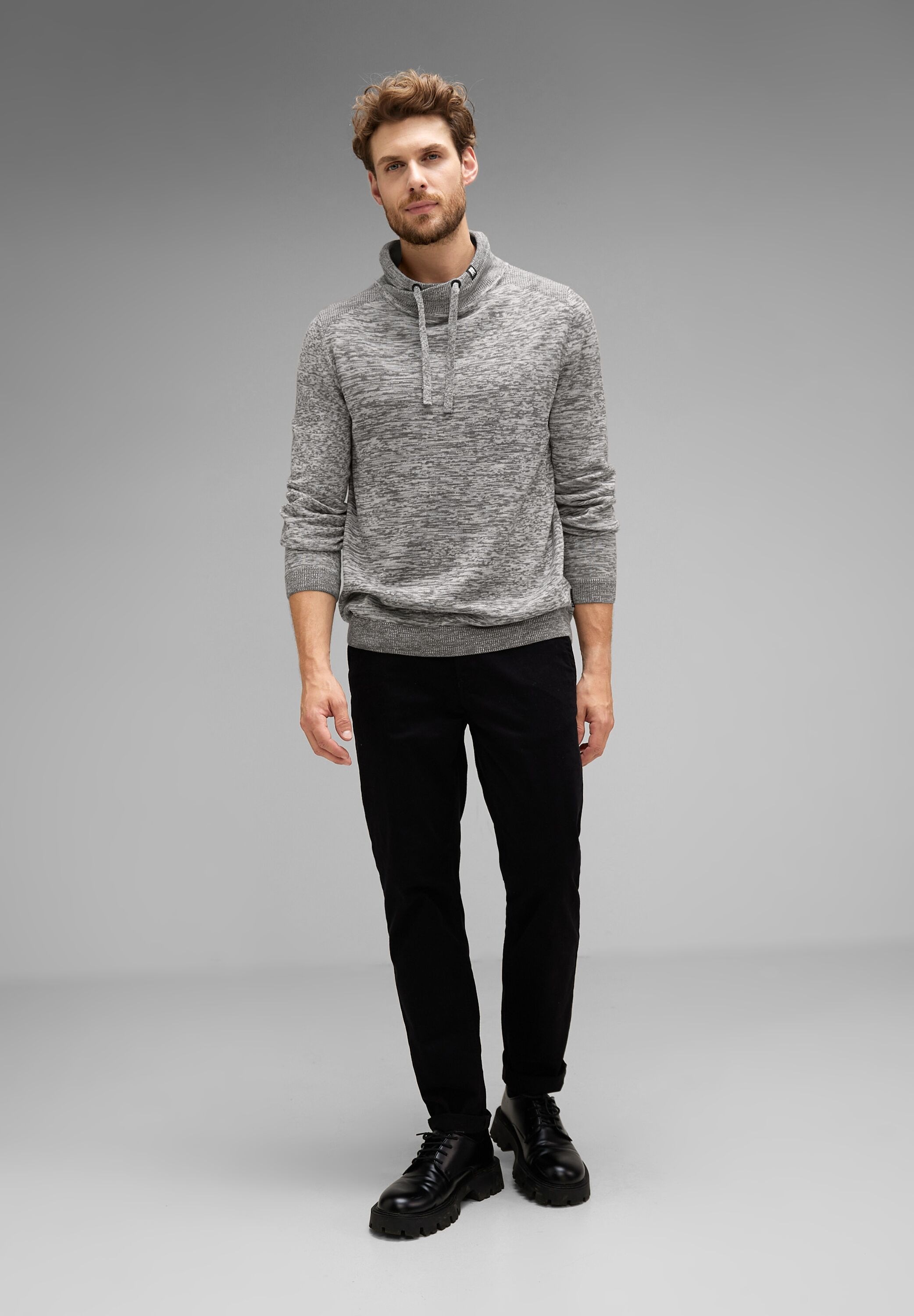 STREET ONE MEN Stehkragenpullover, mit Stehkragen