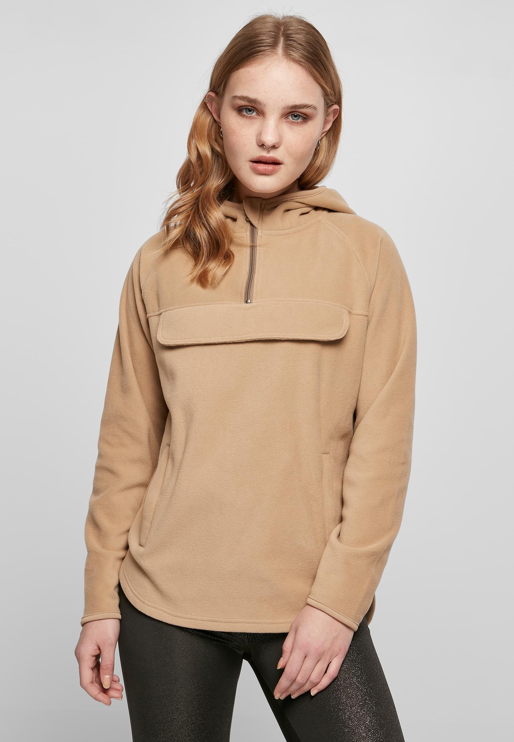 URBAN CLASSICS Kapuzenpullover »Urban Classics Damen Ladies Polar Fleece Pull Over Hoody«, (1 tlg.)