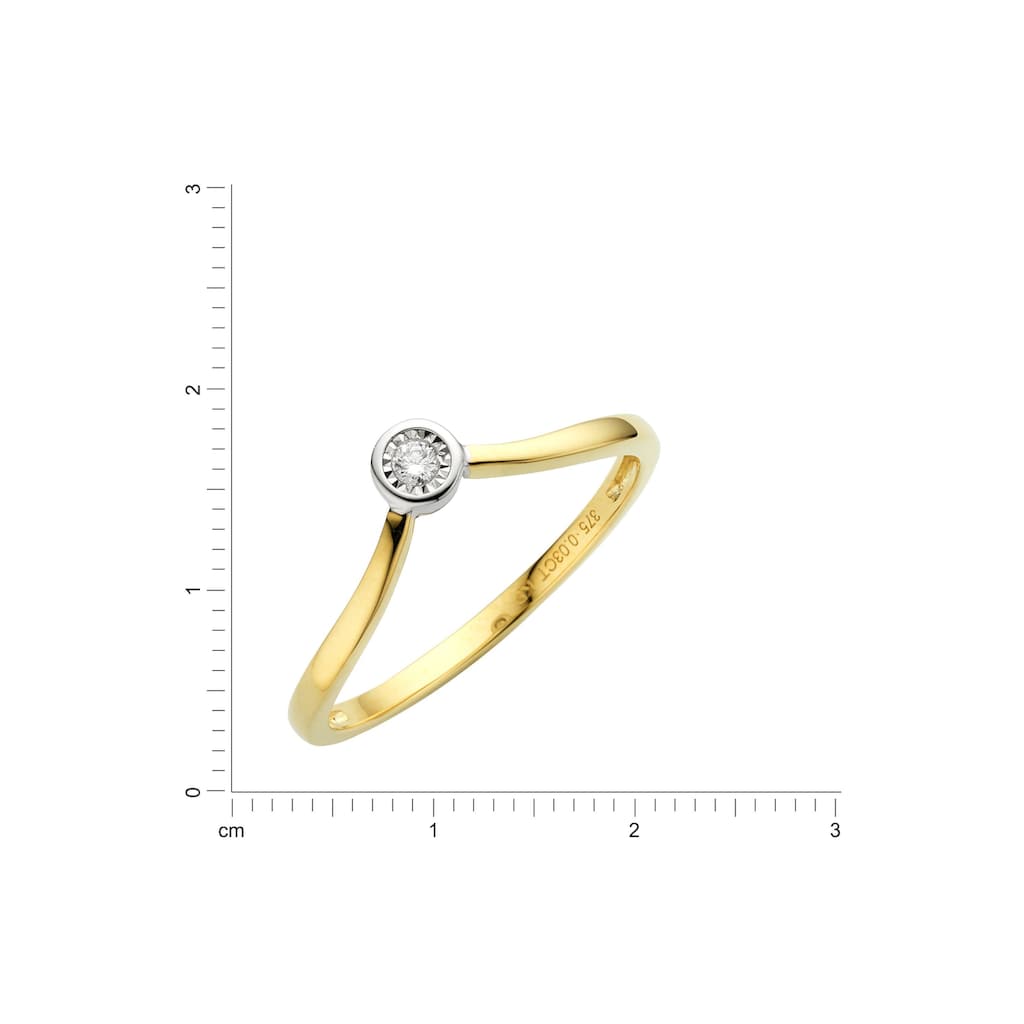 Diamonds by Ellen K. Fingerring »375 Gold zweifarbig Brillant 0,03ct.«