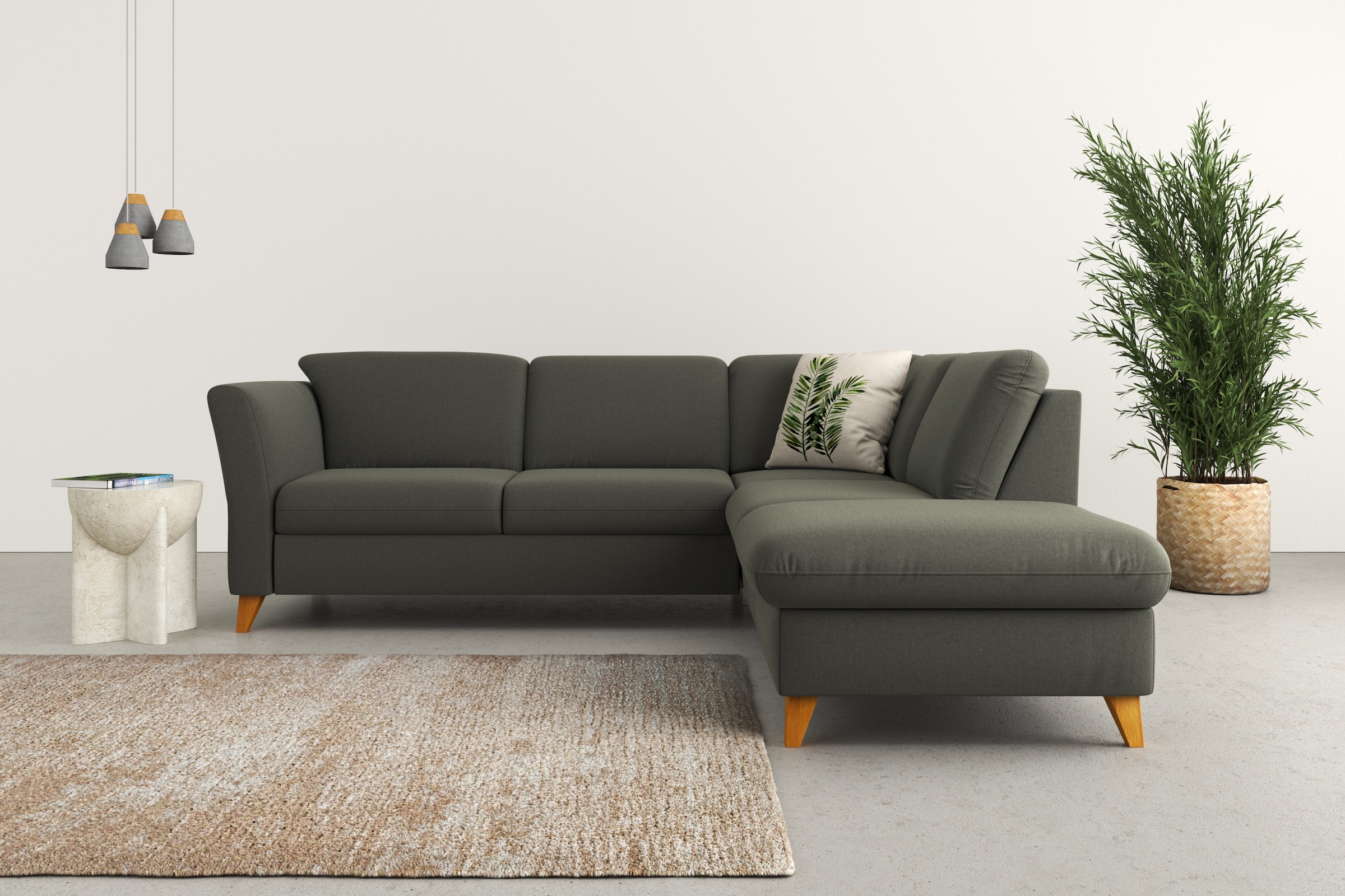 Home affaire Ecksofa "Trelleborg L-Form" Federkern-Polsterung, wahlweise mit Schlaffunktion und Stauraum