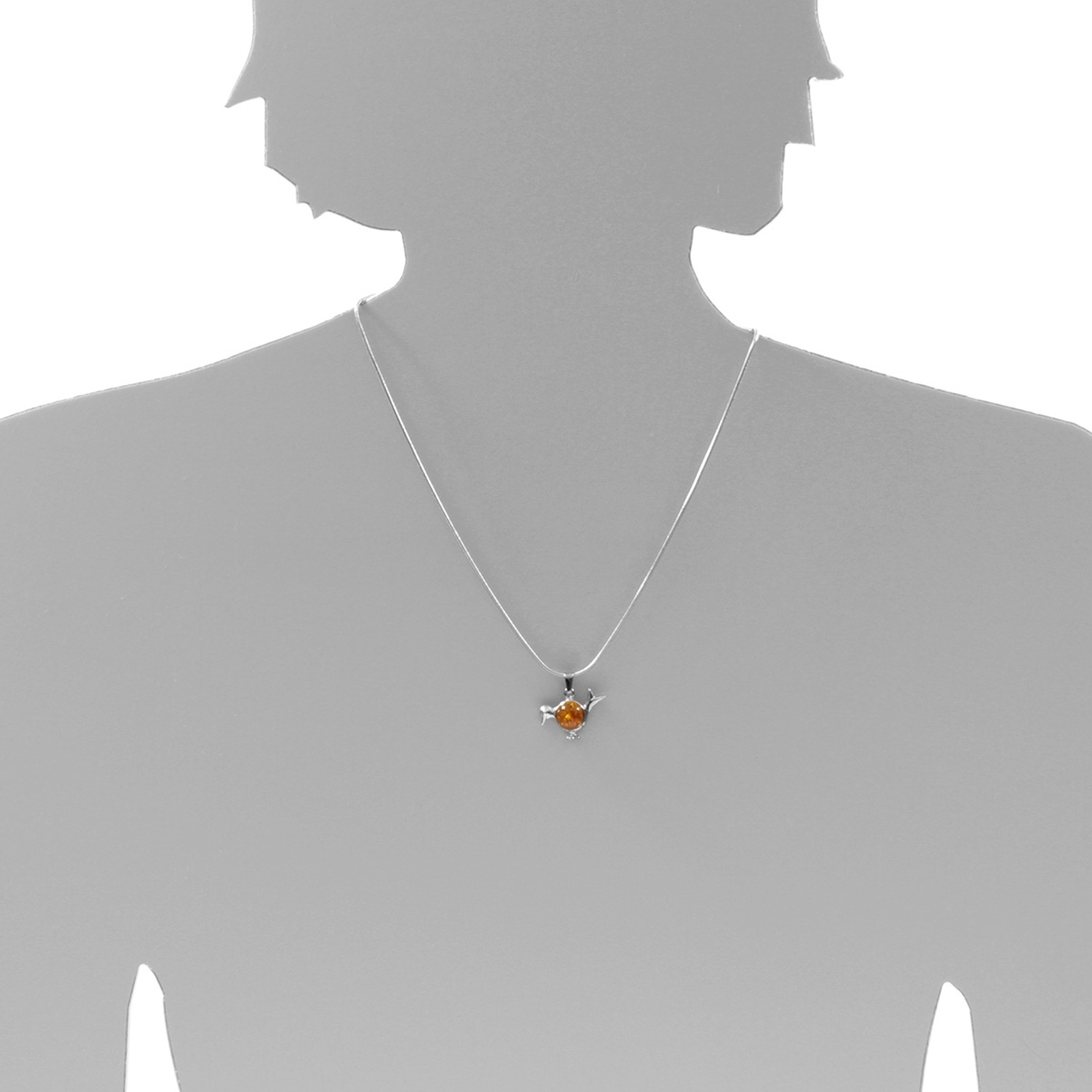 OSTSEE-SCHMUCK Kettenanhänger »- Vogel - Silber 925/000 - Bernstein«