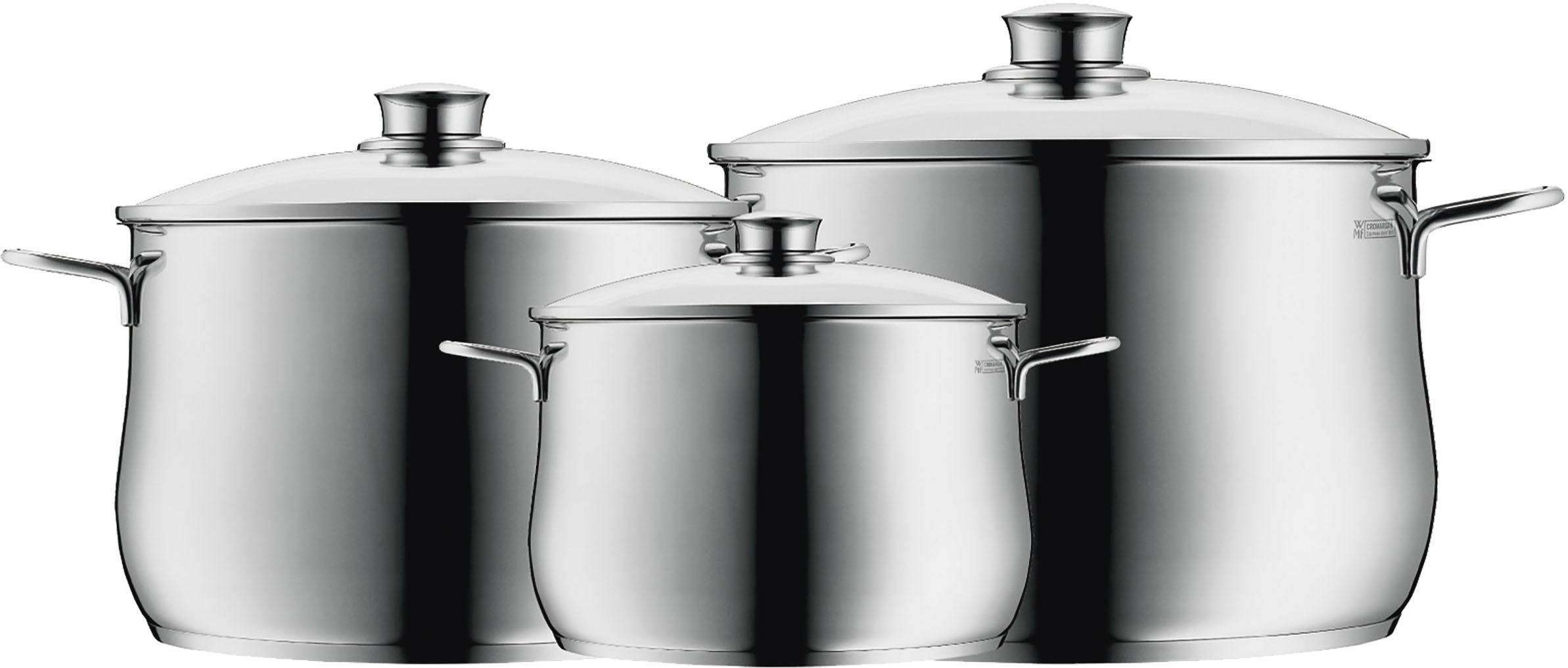 WMF Topf-Set »Diadem Plus«, Cromargan® Edelstahl Rostfrei 18/10, (Set, 15 tlg.), Starter-Set, rostfrei, spülmaschinengeeignet, poliert, hitzebeständig