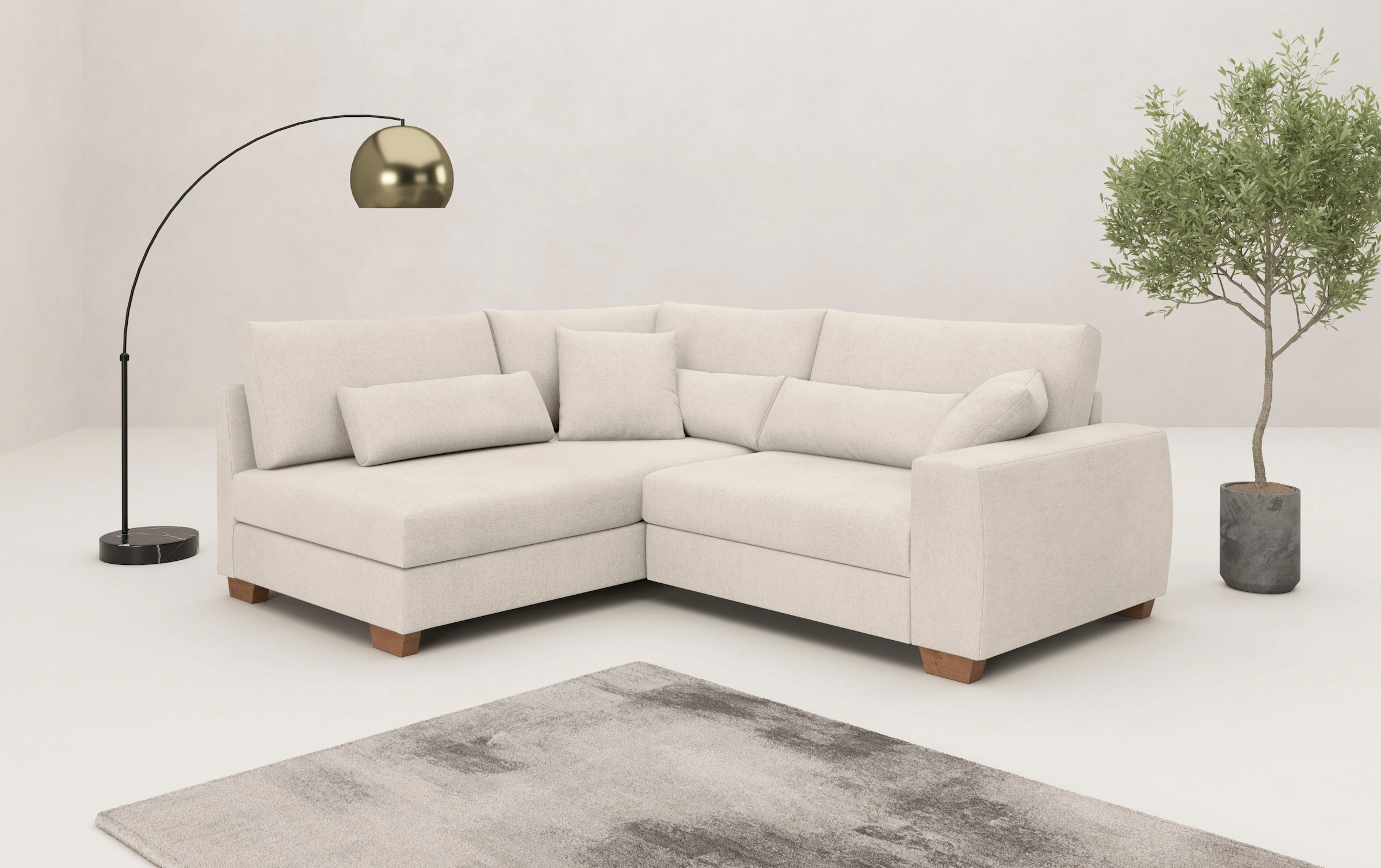 Mr. Couch Ecksofa "Hilla L-Form", Mit Federkern, wahlweise mit Bettfunktion günstig online kaufen