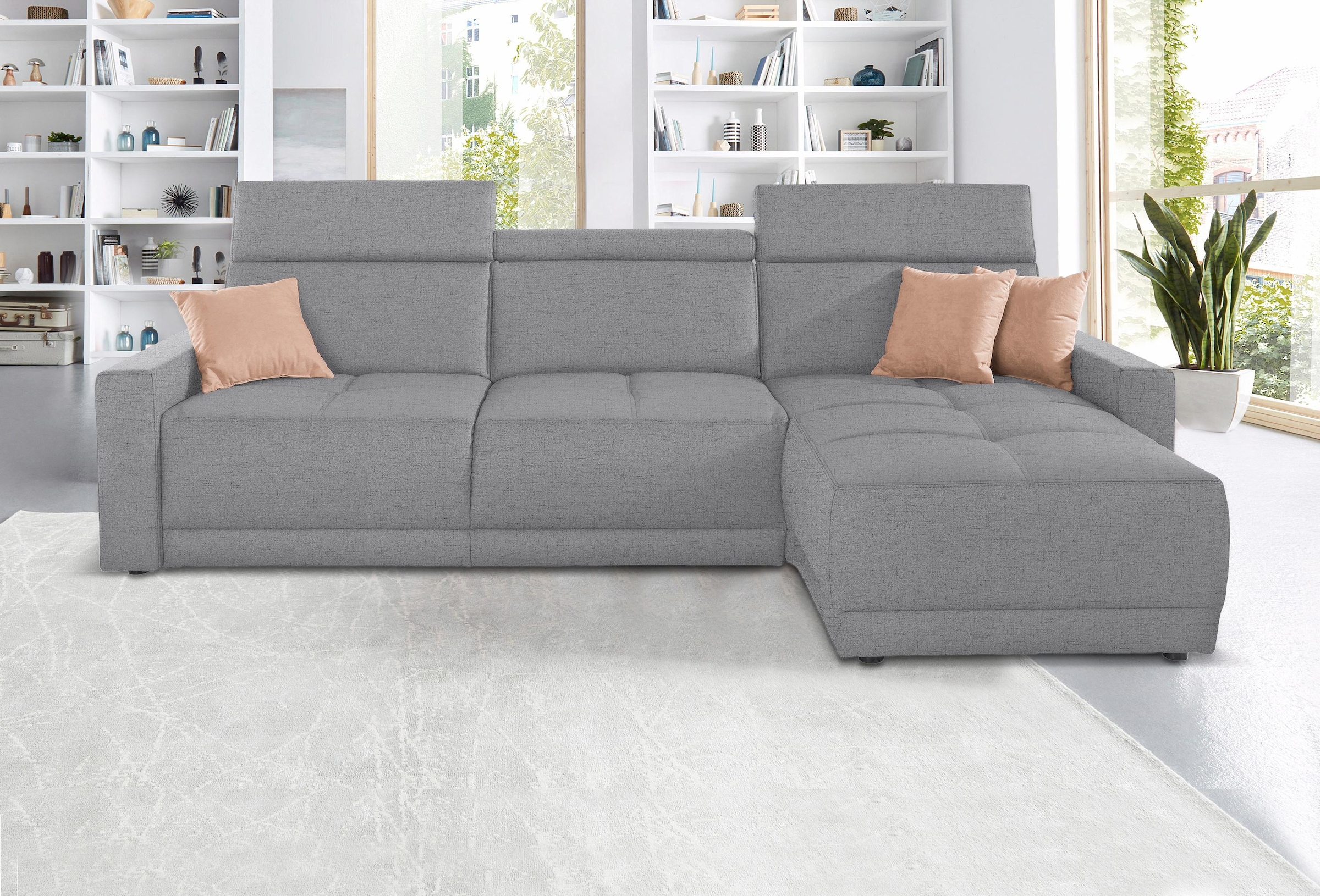 DOMO collection Ecksofa "Ava mit moderner Sitzheftung & toller Doppelnaht, günstig online kaufen