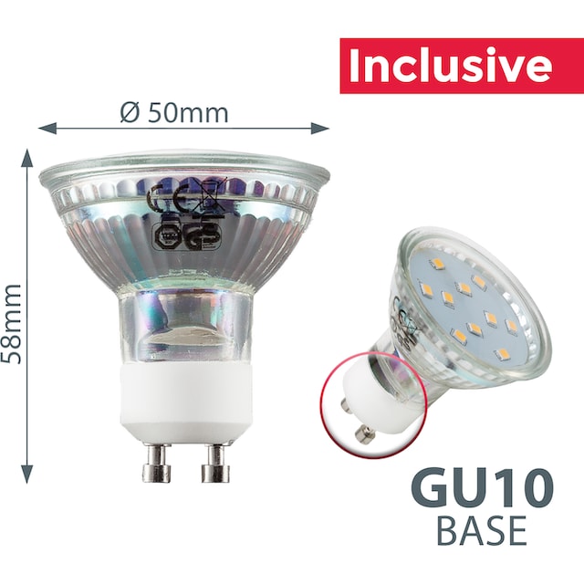 B.K.Licht LED Deckenleuchte, LED GU10 BAUR 3W modern 3 | Spot-Strahler Deckenlampe flammig-flammig, chrom inkl. 250lm Design