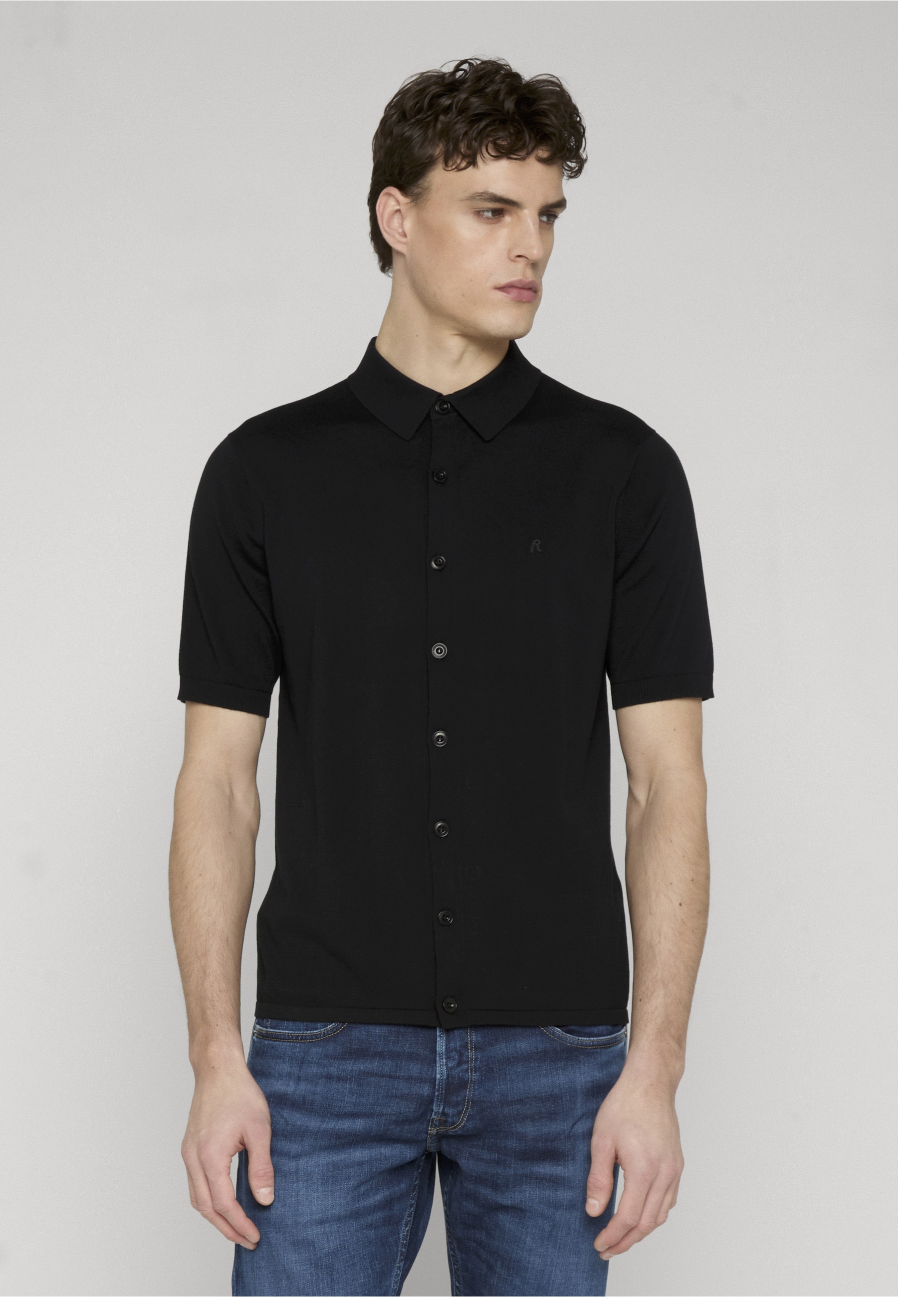 Replay Rundhalspullover »Replay UK5158 knitwear polo« 1