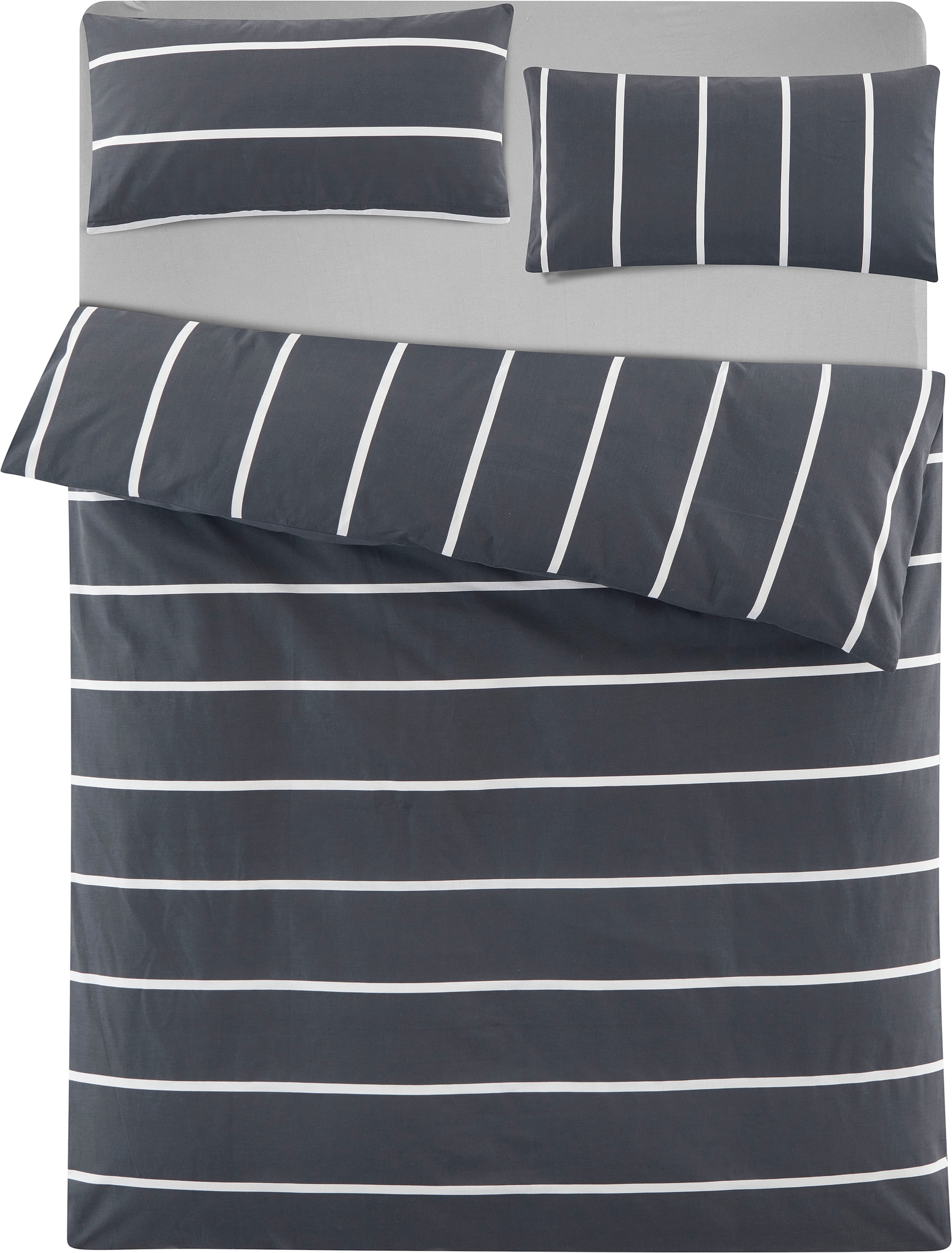 OTTO home Wendebettwäsche »MIETTE« 2 Stk. mit modernen Streifen, Bettwäsche ab Gr. 135x200 cm erhältlich