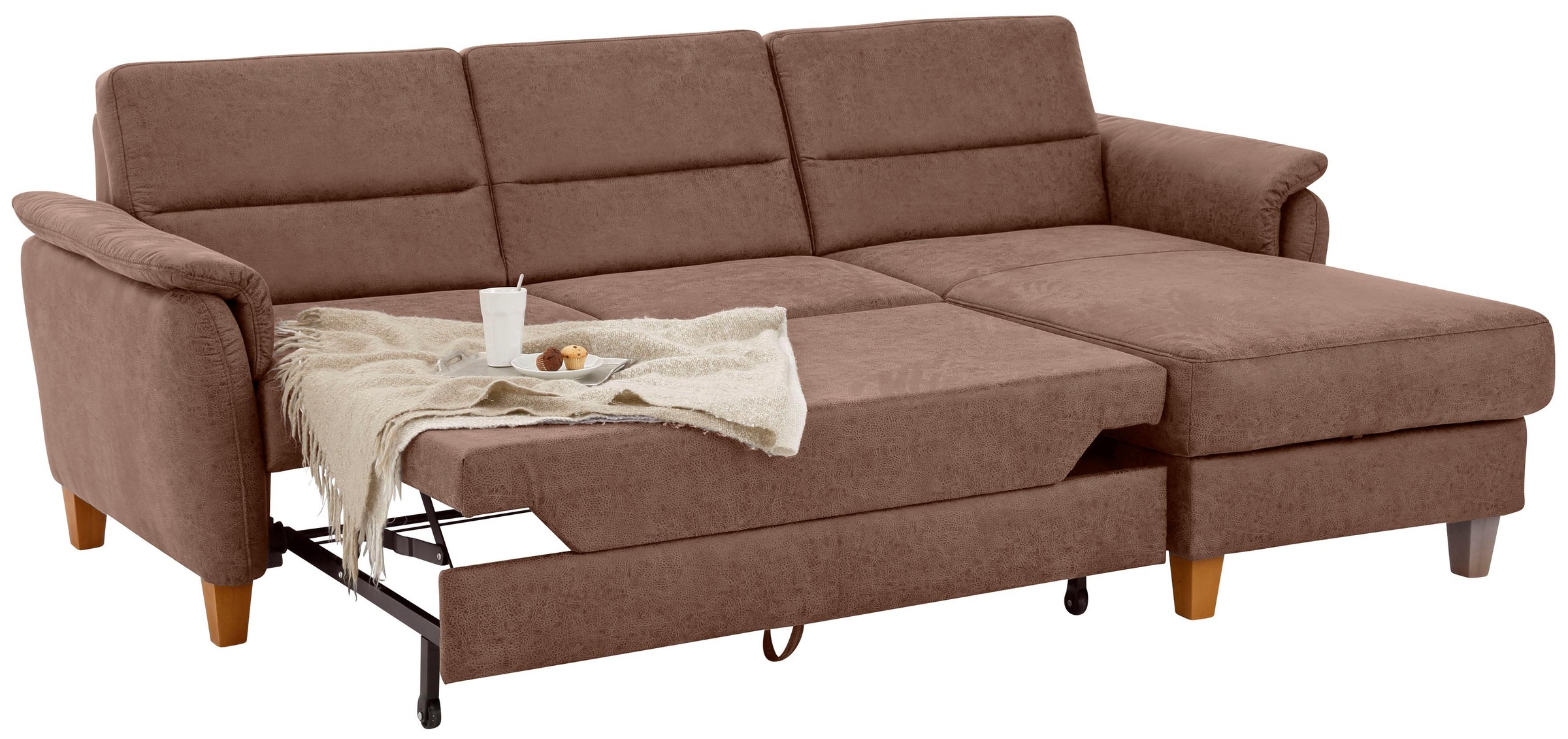 Thumbnail - Home affaire Ecksofa "Palmera L-Form, B: 244 cm" optional Bettfunktion & Bettkasten, Federkern