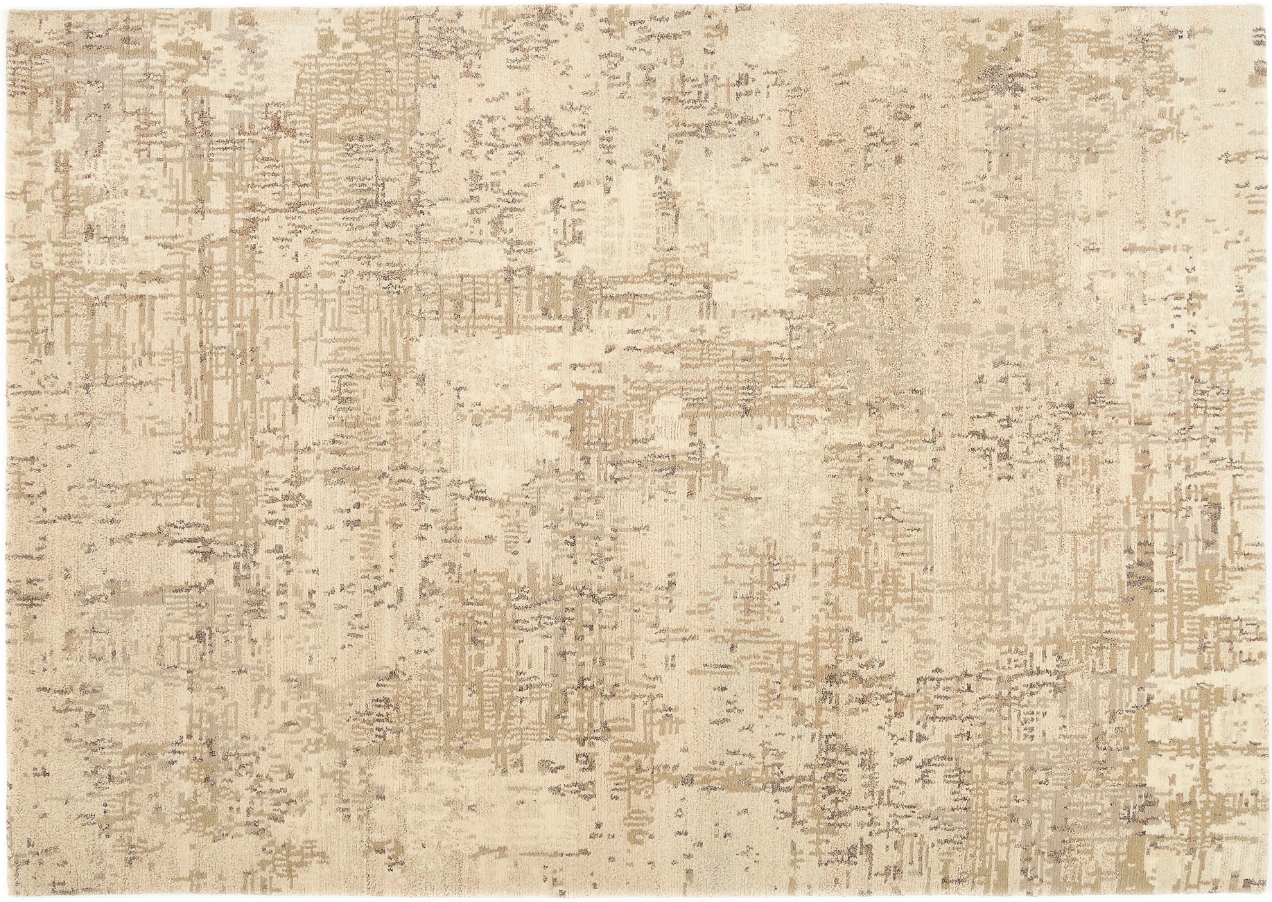 Wollteppich OCI DIE TEPPICHMARKE "RAW SIRA", beige (natur), B:140cm H:6mm L:200cm, Wolle, Teppiche, handgeknüpft, echter Nepal, Naturfaser, Wohnzimmer