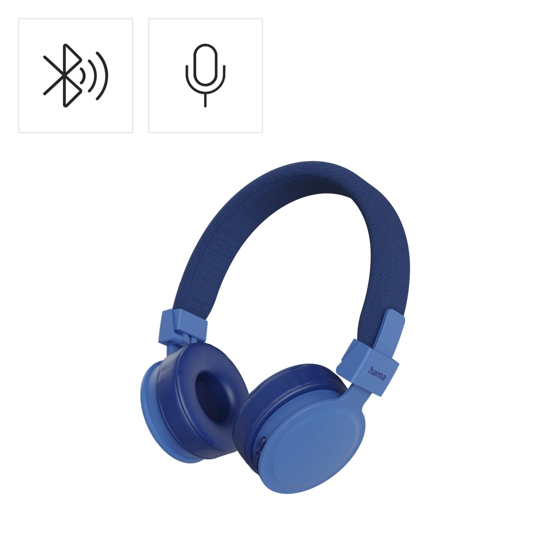 Hama On-Ear-Kopfhörer »Bluetooth Kopfhörer (kabellos, On-Ear, faltbar, mit Mikrofon)« Sprachsteuerung | integrierte Steuerung für Anrufe und Musik