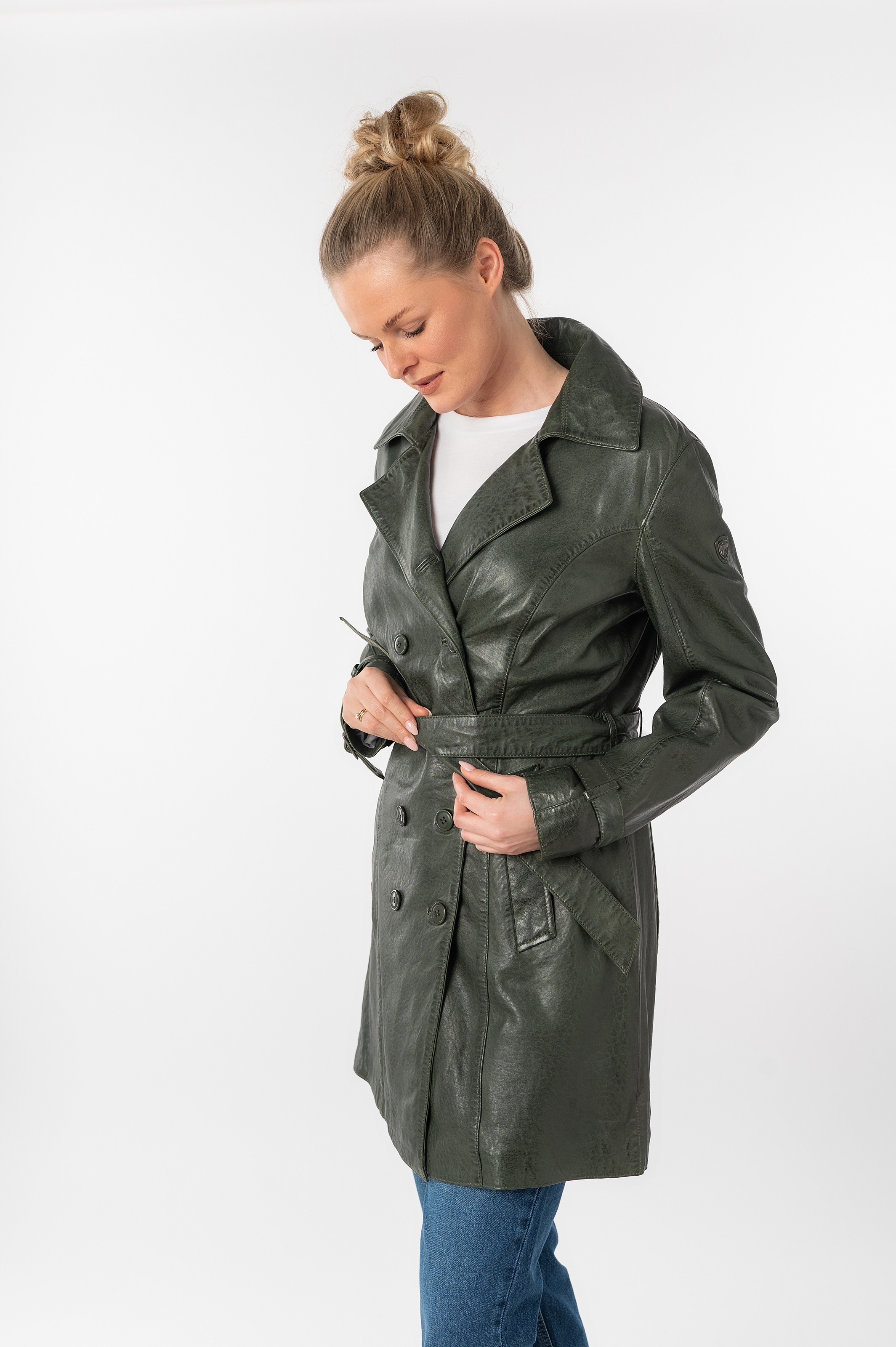 Mauritius Ledermantel "GWTaresa" mit Bindegürtel, 2 Stk. Leder-Trenchcoat m günstig online kaufen