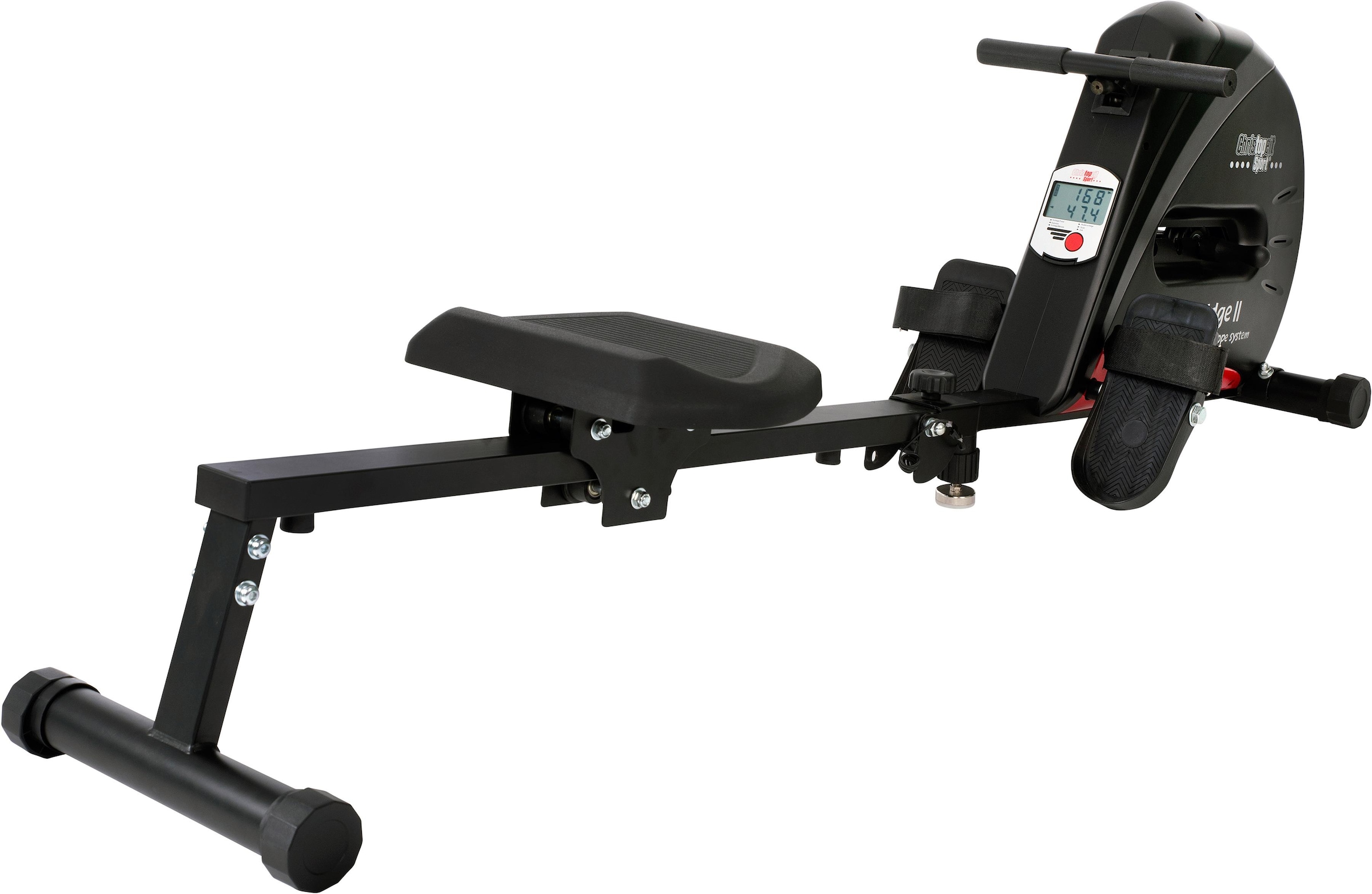 Rudergerät "Cambridge II Black Edition", B:44cm H:53cm L:173cm, schwarz, CHRISTOPEIT SPORT, Rudergeräte, Rudermaschine, Seilzug, klappbar