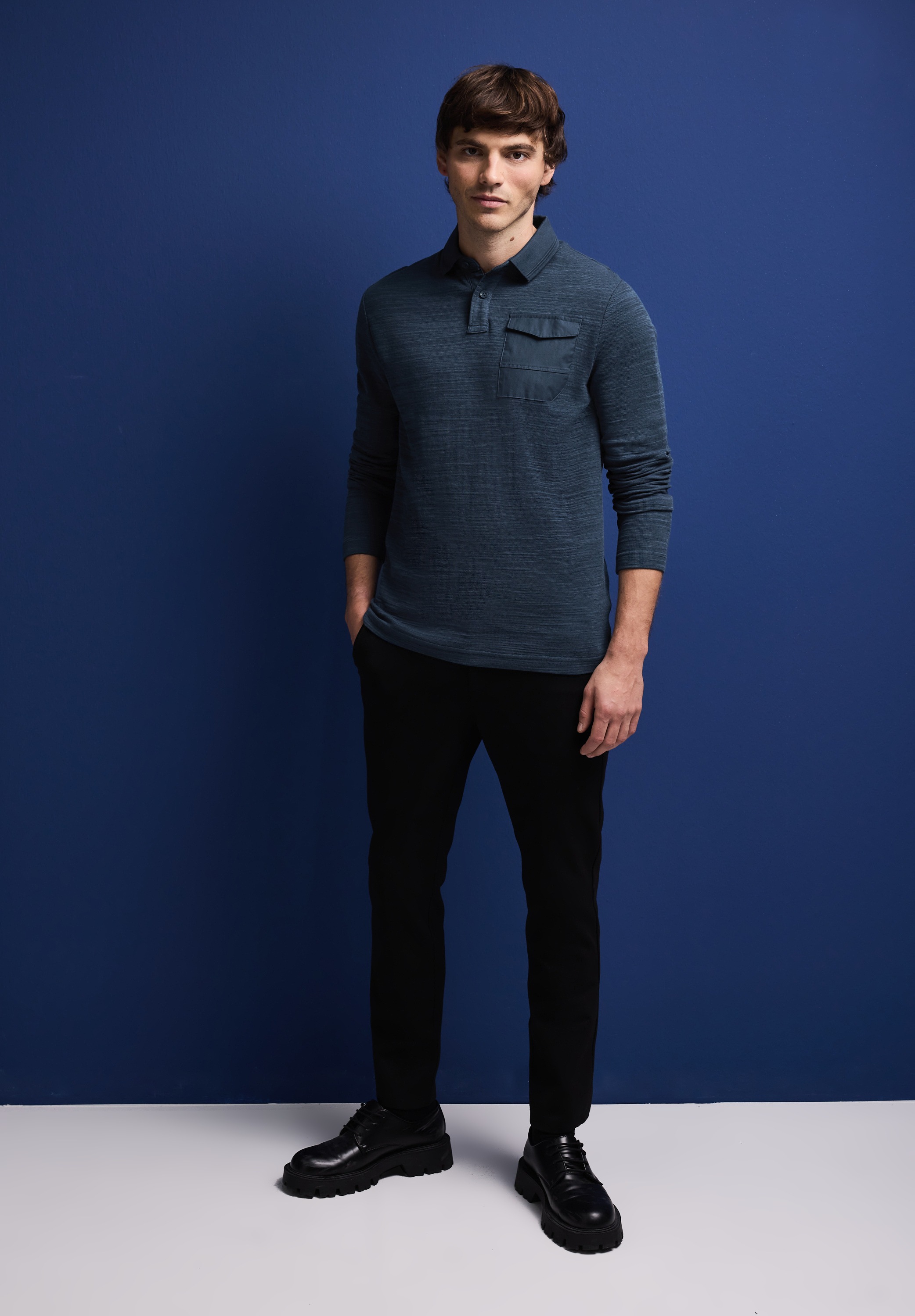 STREET ONE MEN Langarmshirt, mit Brusttasche