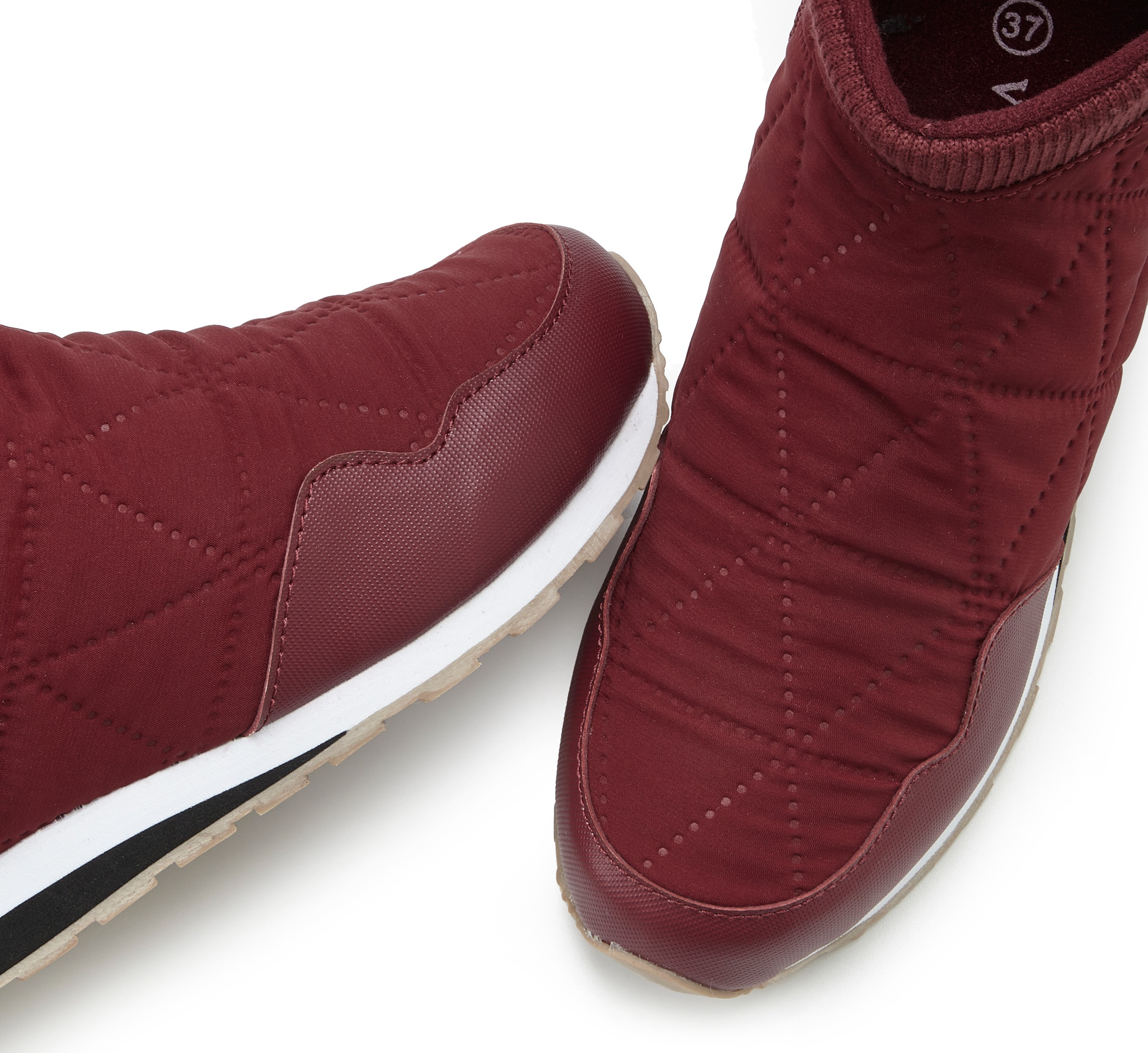 Winterstiefelette VIVANCE, Damen, Gr. 42, rot (bordeaux), Obermaterial: 50% Lederimitat, 50% Nylon. Decksohle: 100% Textilmaterial. Futter: 100% Textilmaterial. Laufsohle: 100% Synthetik, unifarben, Schuhe Winterstiefelette, in modischer Stepp-Optik, Ankl 3