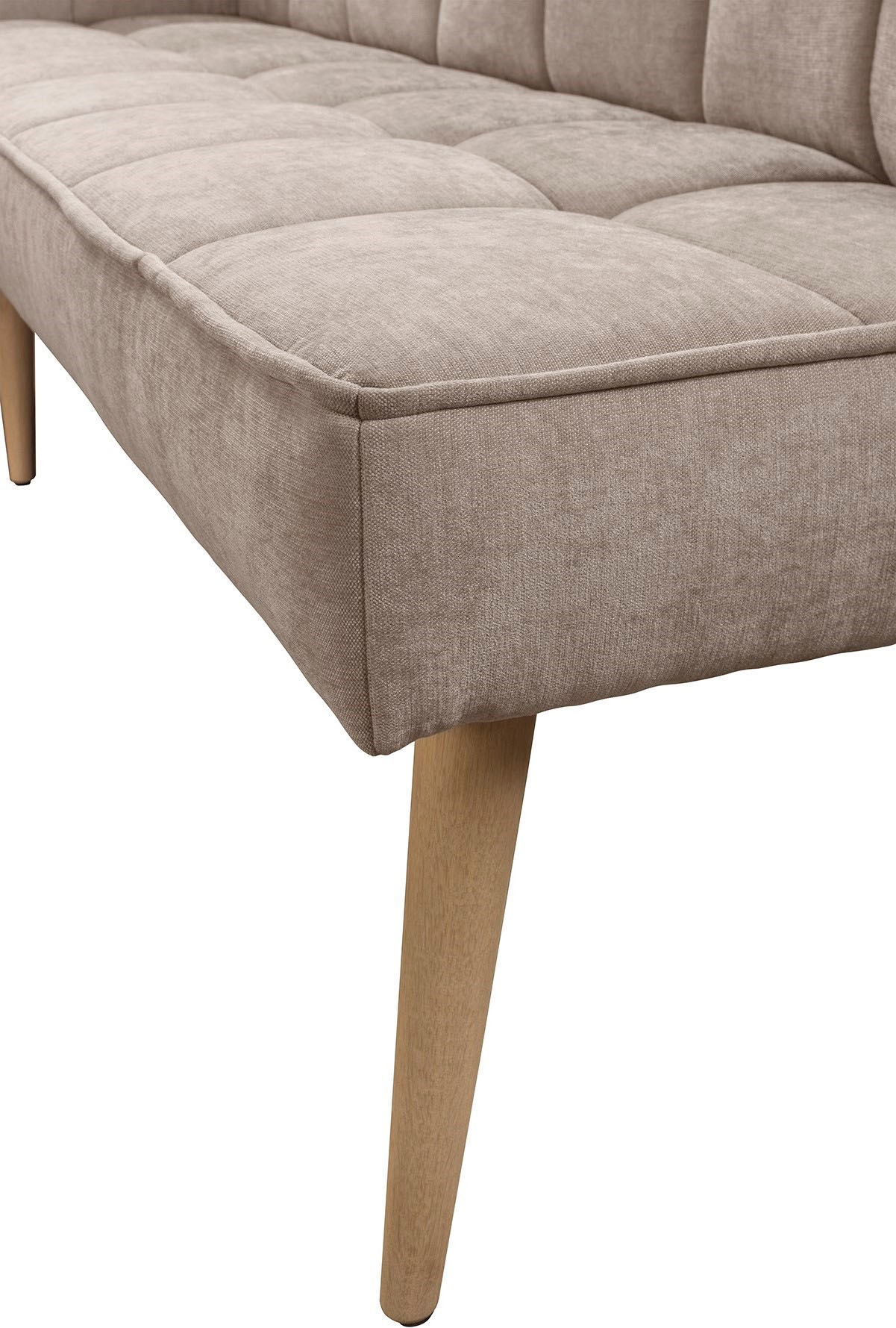 Eckbank EXXPO - SOFA FASHION "Latte", beige, B:234cm H:95cm T:156cm, 100% PES, Sitzbänke, Eckbank, moderne Sitz- und Rückensteppung, bequem und elegant, hoher Holzfuß 2