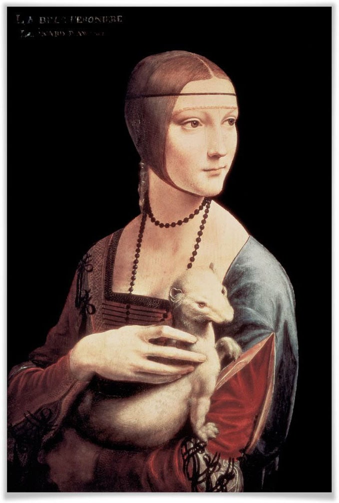 Poster, St.), »Dame mit BAUR Bild, (1 Wandposter Wandbild, | Poster kaufen Wall-Art Hermelin«, Menschen,