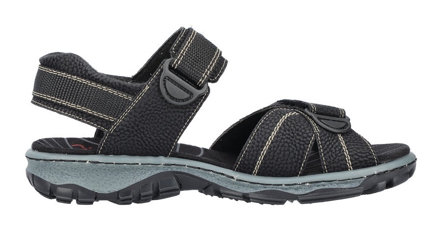 Sandale RIEKER, Damen, Gr. 37, schwarz, Lederimitat, Schuhe Sandale, Sommerschuh, Outdoorschuh, Keilabsatz, in Trekking-Optik 3