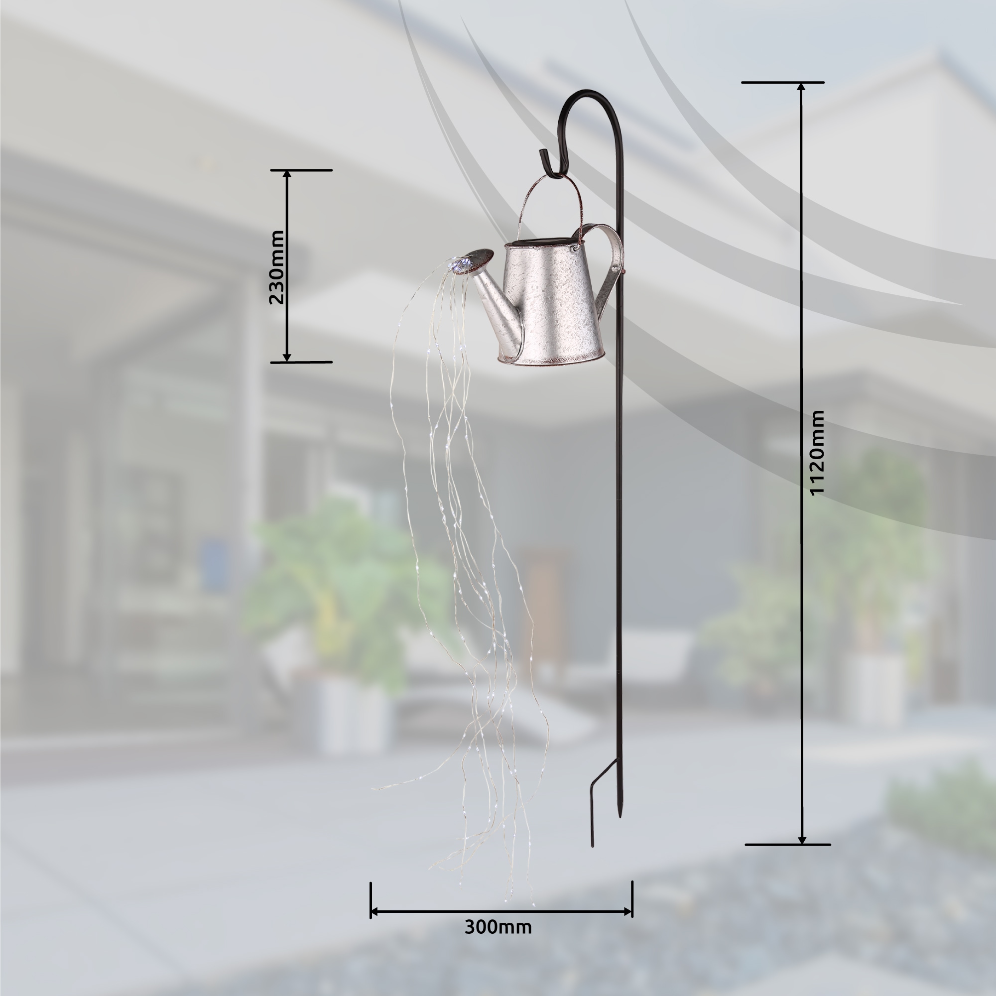 GLOBO LIGHTING LED Solarleuchte »SOLARLEUCHTE METALL SILBERGRAU, 80XLED« LED-Modul 1 Stk. Warmweiß