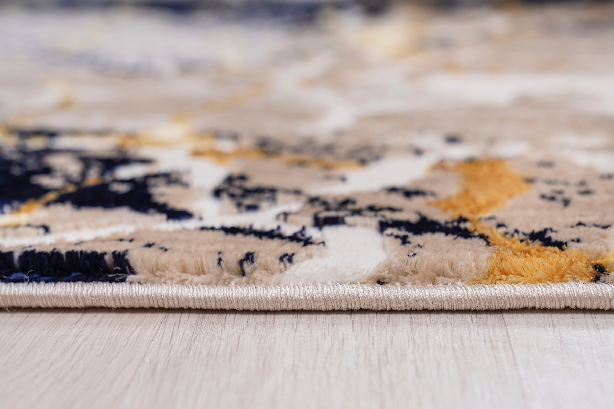 Leonique Teppich »Sander«, rechteckig, modernes Teppiche Marmor-Optik, mit Akzenten | Design, goldfarbenen in BAUR
