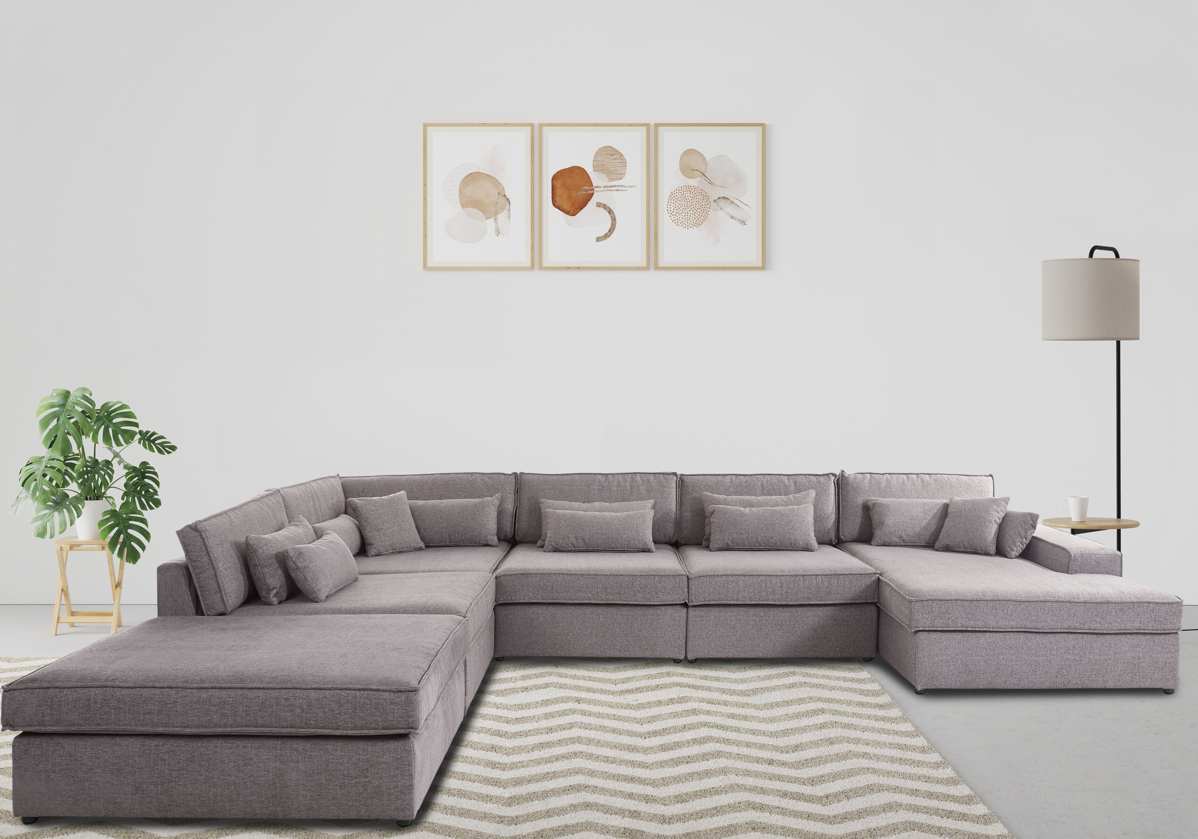 OTTO home Wohnlandschaft "Enid U-Form" 6 Teile, bestehend aus Modulen, in vielen Bezügen, auch in Breitcord