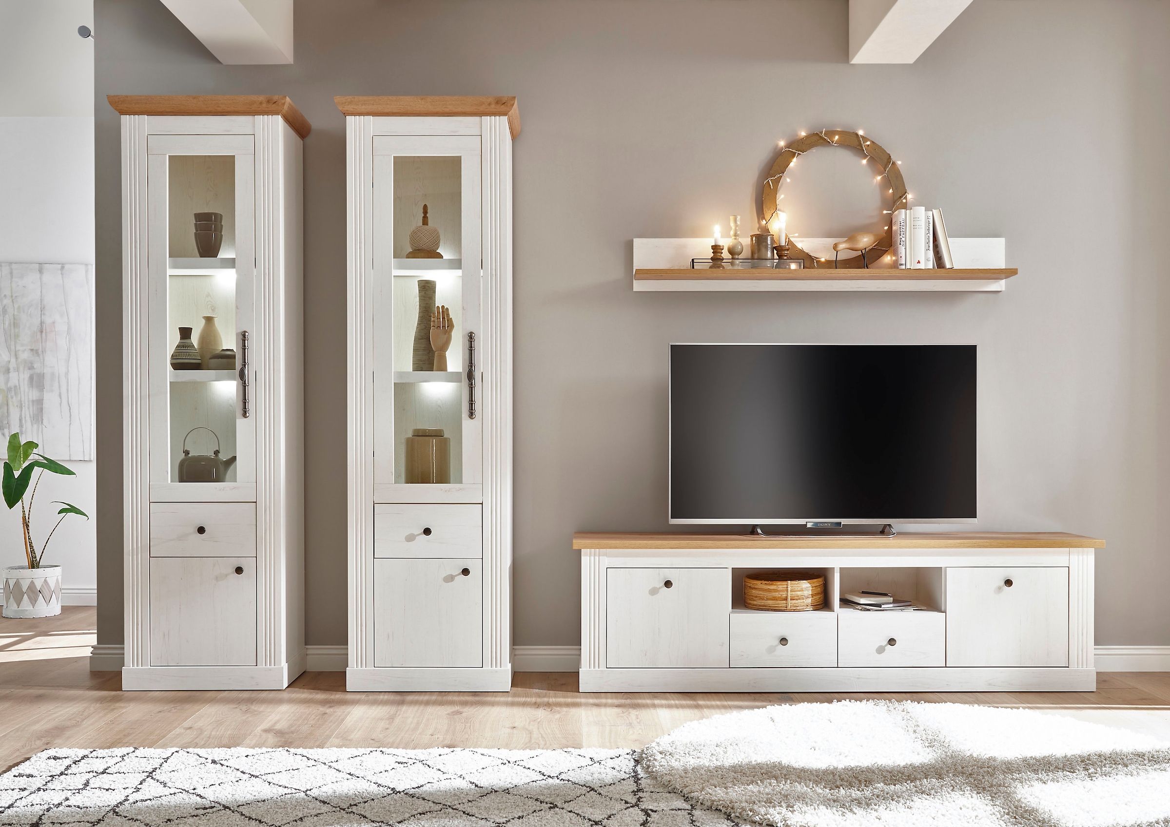 Home affaire Wohnwand "Westminster TOPSELLER" Set, 2 Vitrinen, Lowboard, Wa günstig online kaufen