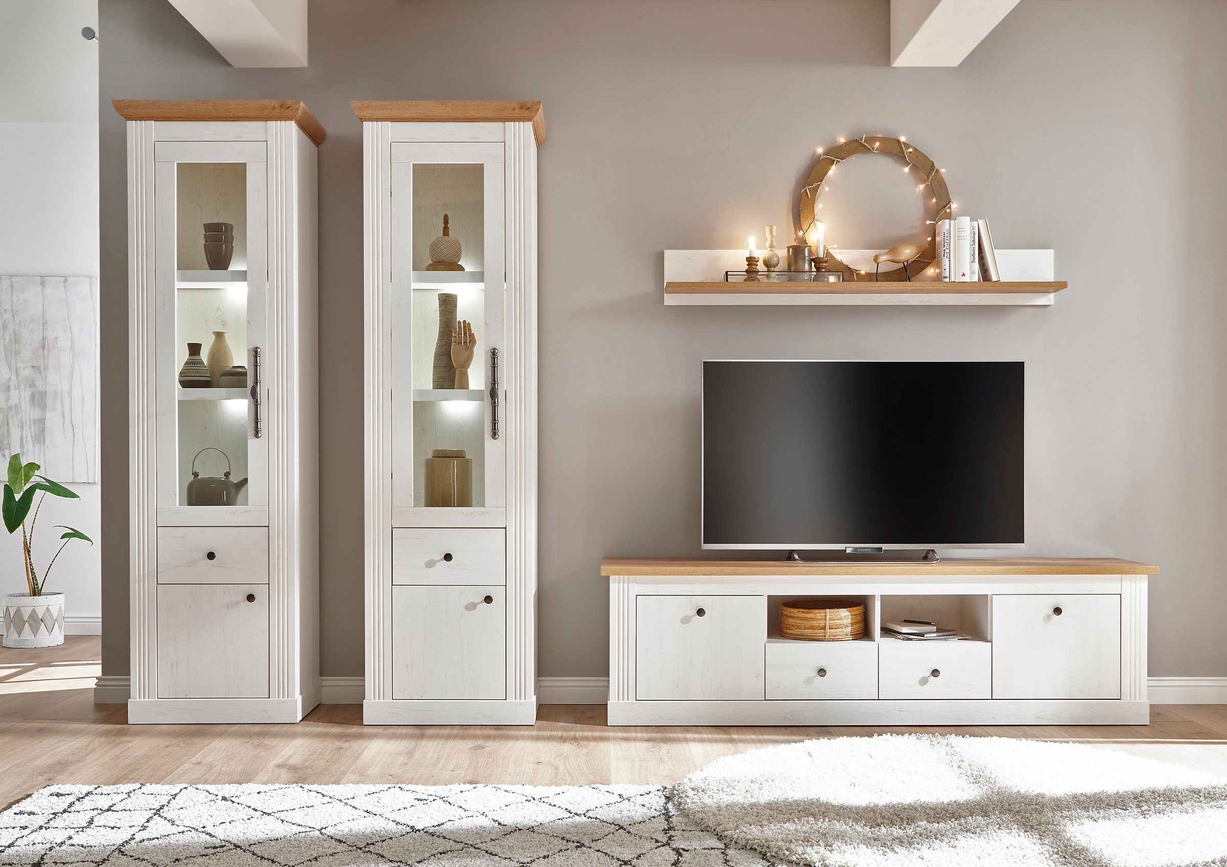 OTTO home Wohnwand "Westminster TOPSELLER" Set, 2 Vitrinen, Lowboard, Wandr günstig online kaufen