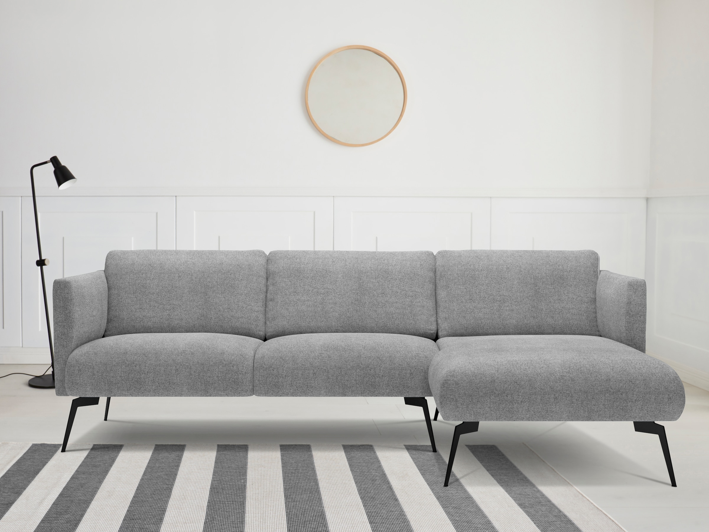 andas Ecksofa Horna, L-Form, mit schwarzen Metallbeinen günstig online kaufen