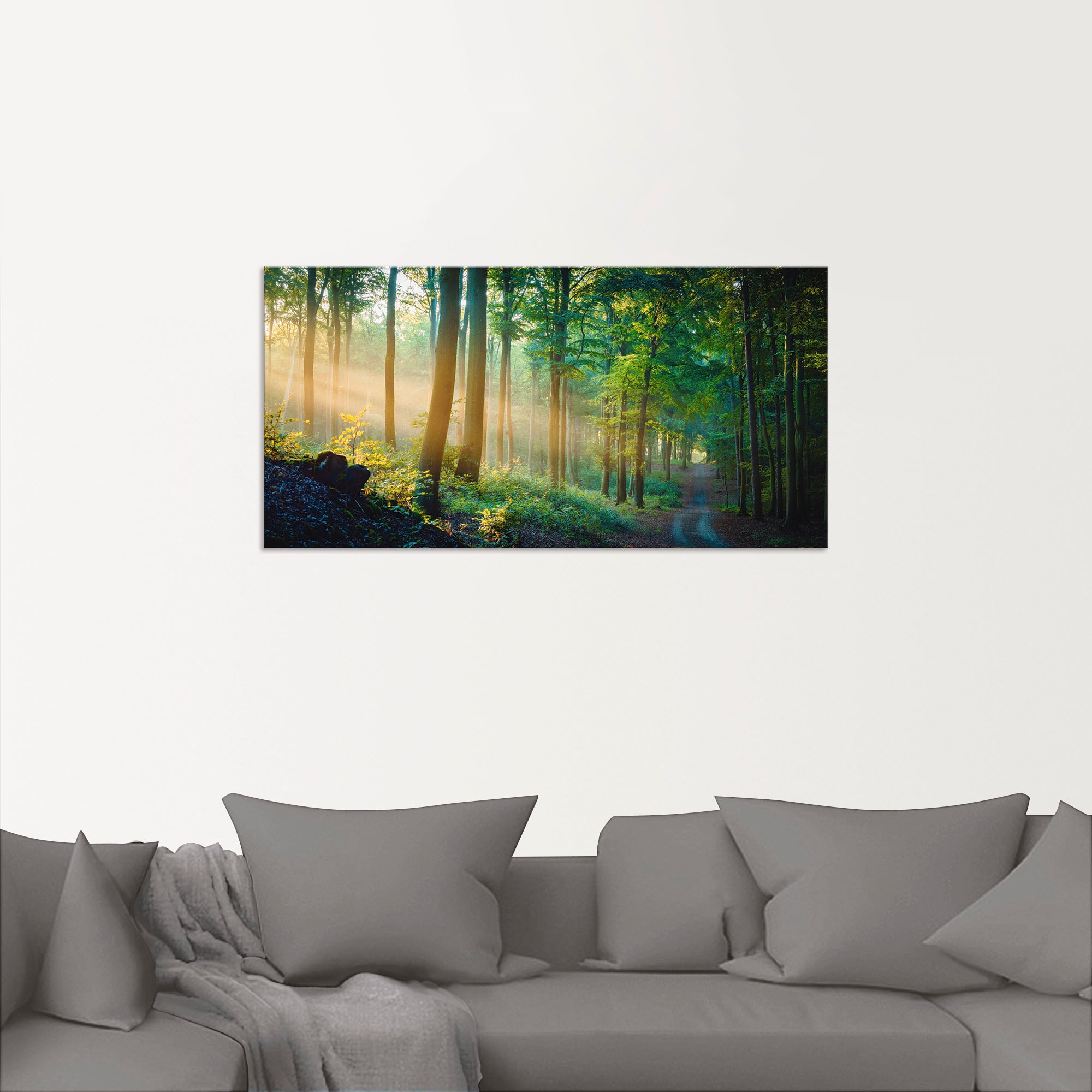 Artland Alu-Dibond-Druck "Herbstmorgen im Wald" Waldbilder 1 Stk. tlg. für günstig online kaufen