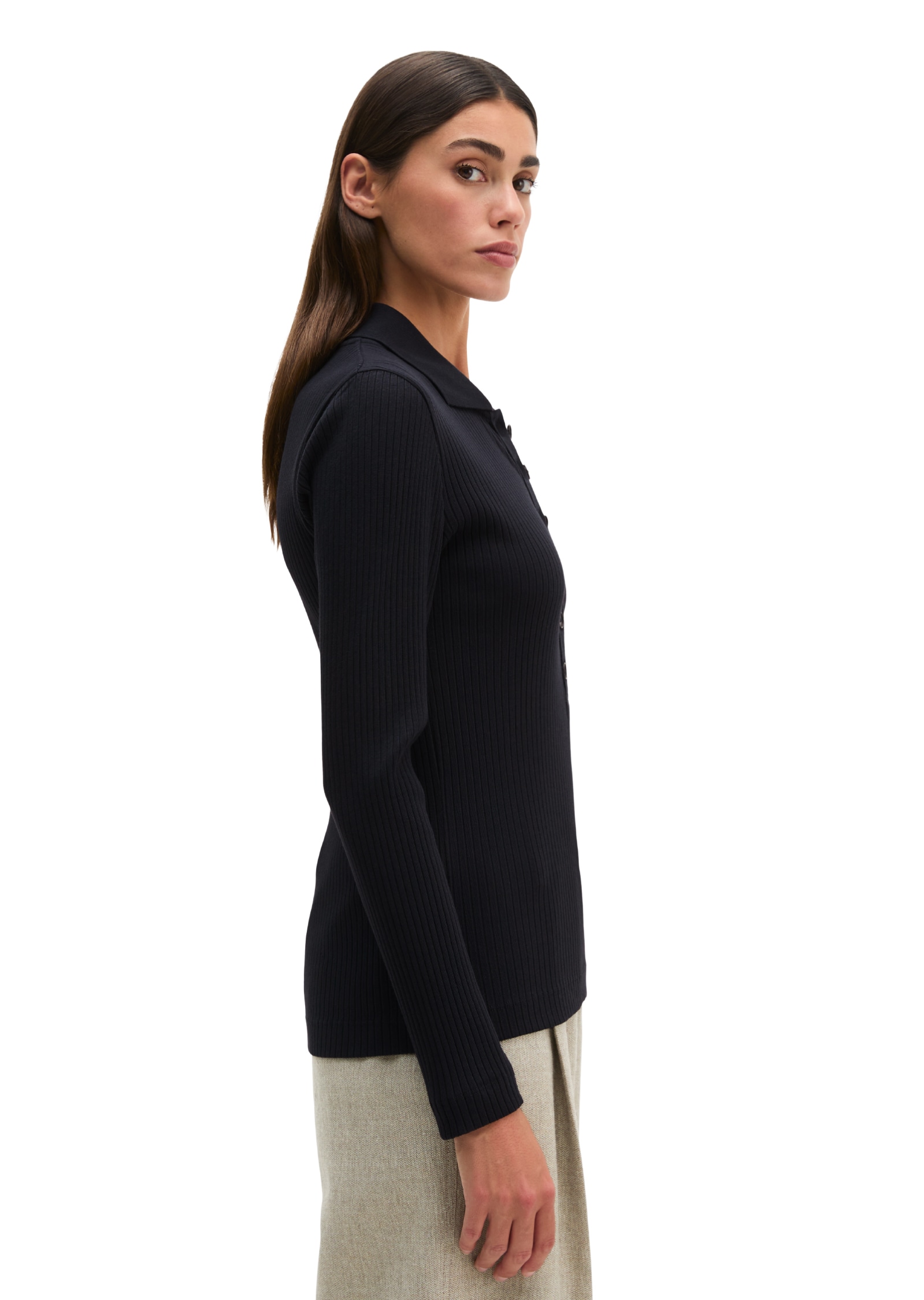 Marc O'Polo Langarm-Poloshirt »aus Bio-Baumwoll-Modal-Stretch-Jersey«