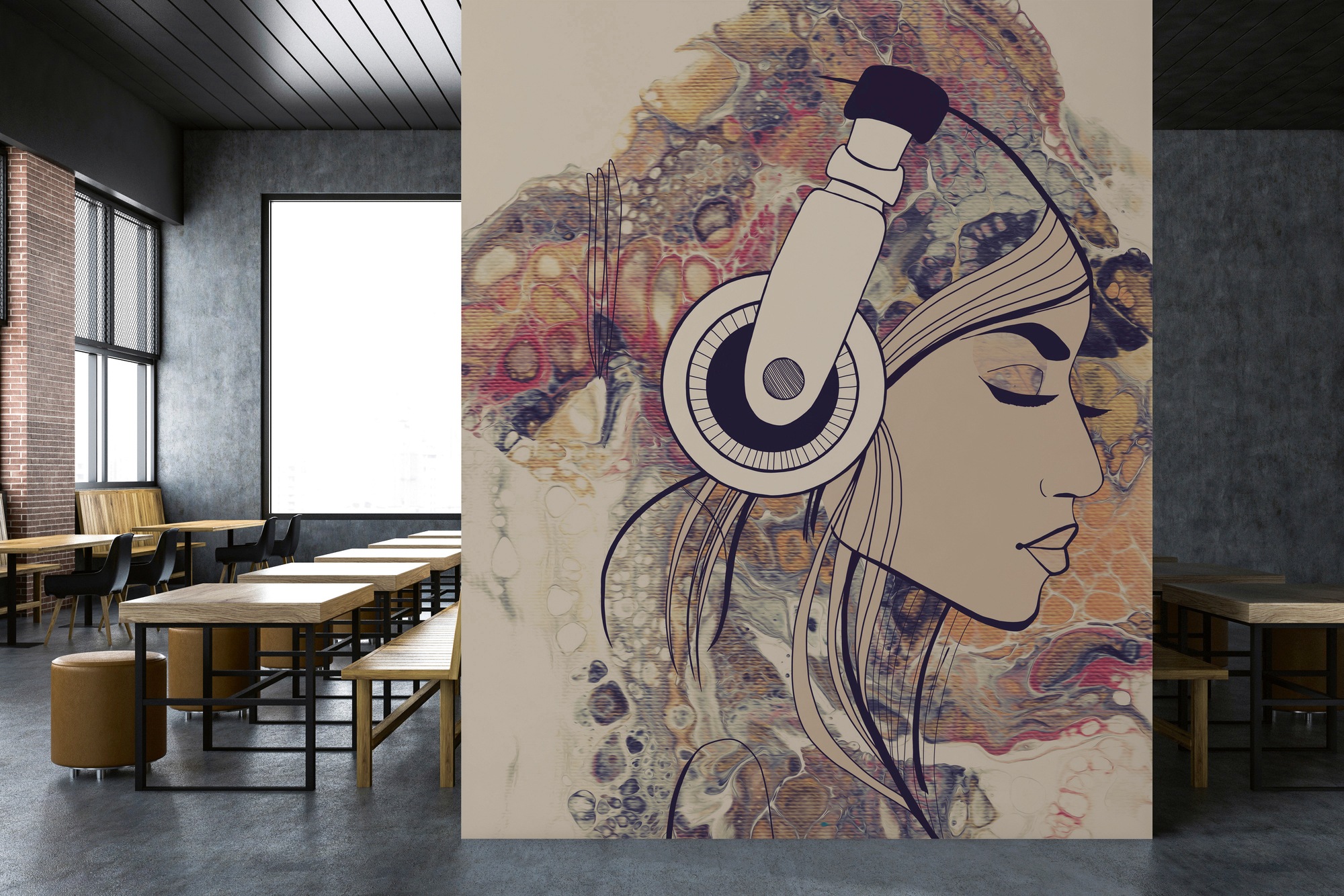 living walls Fototapete »ARTist Acryl Lady«, Vlies, Wand, Schräge