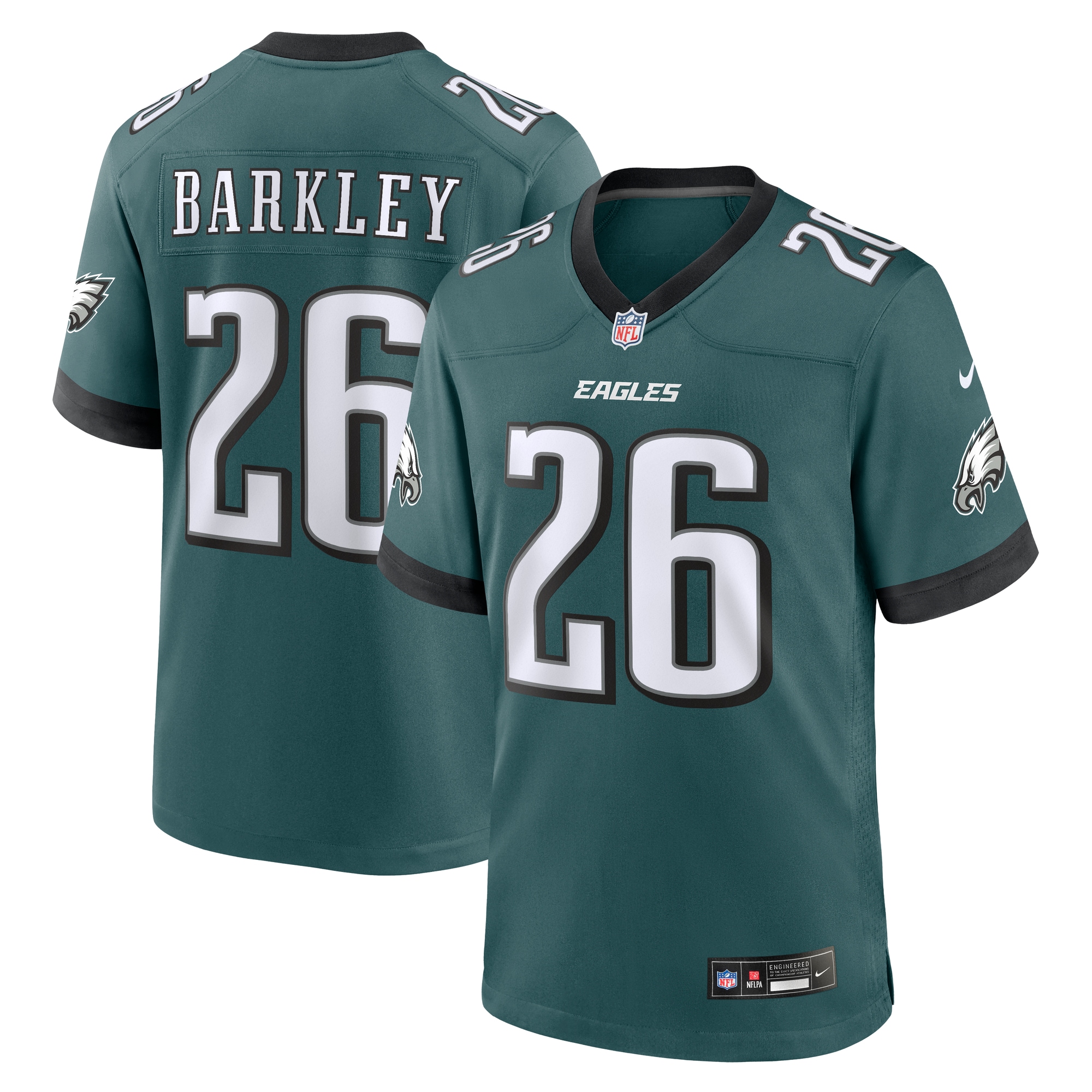Nike Footballtrikot "Nike Trikot Philadelphia Eagles NFL Home Jersey Barkley 26"