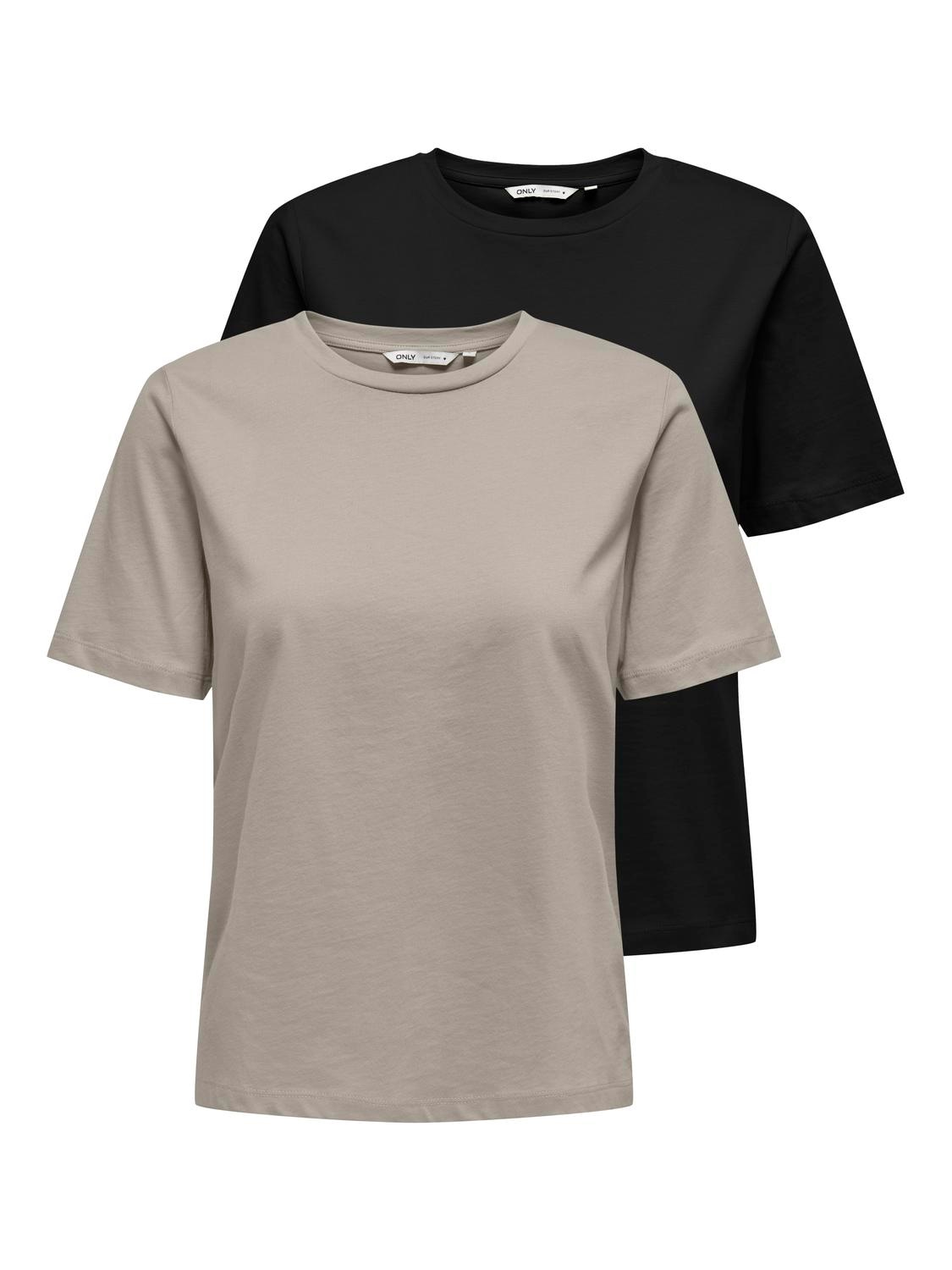 ONLY Kurzarmshirt "ONLONLY – Doppelpack T-Shirts für Alltag und Freizeit", günstig online kaufen