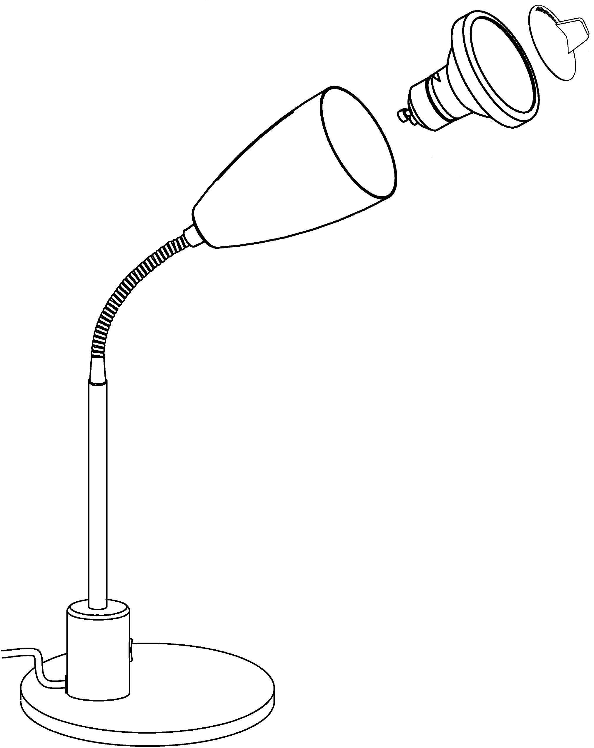 EGLO Tischleuchte »FOX Tischlampe, inkl. Leuchtmittel, LED, Leselampe« GU10 Warmweiß Schreibtischlampe, modern, klassisch, flexibler Arm, 32x12,5cm