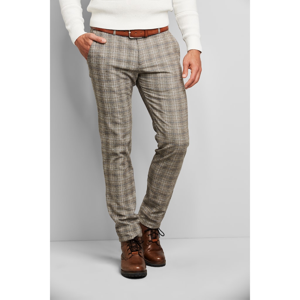 bugatti Chinohose mit klassischem Glencheck-Muster bugatti Chinohose mit klassischem Glencheck-Muster