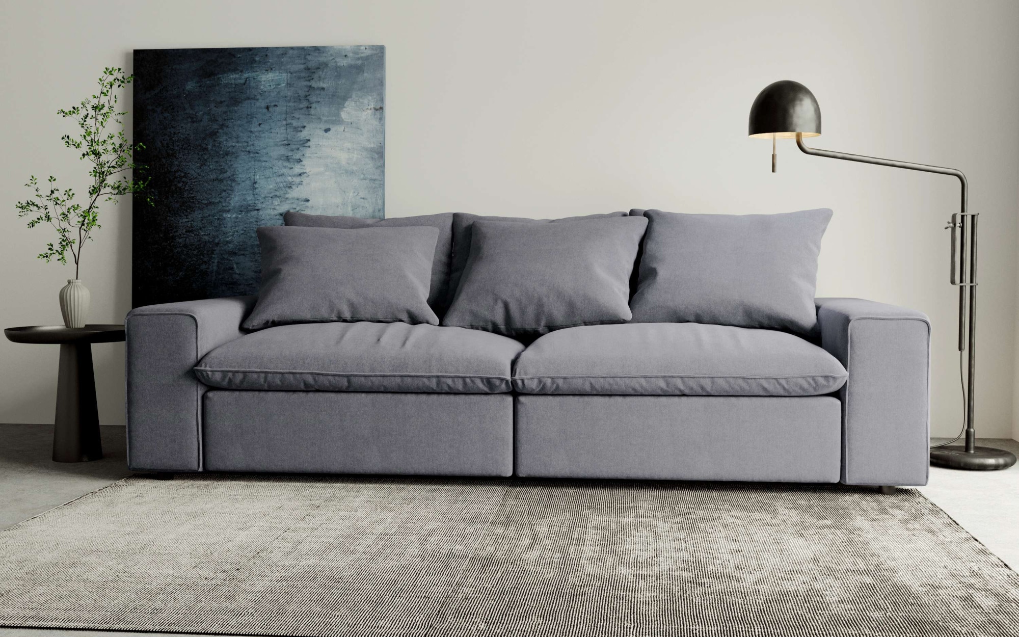 andas 3-Sitzer »Venslev«, Lounge-Sofa, mit extra tiefer Sitzfläche und losen Kissen