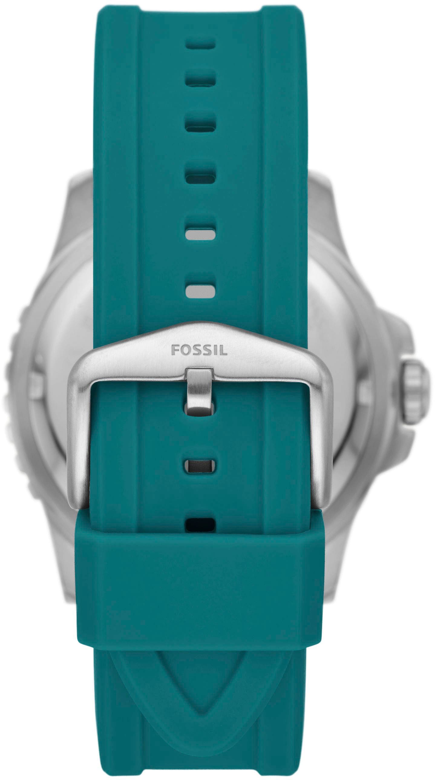 Fossil Quarzuhr »FOSSIL BLUE GMT, FS5992«, Armbanduhr, Damenuhr, Datum, Silikonarmband, bis 10 bar wasserdicht