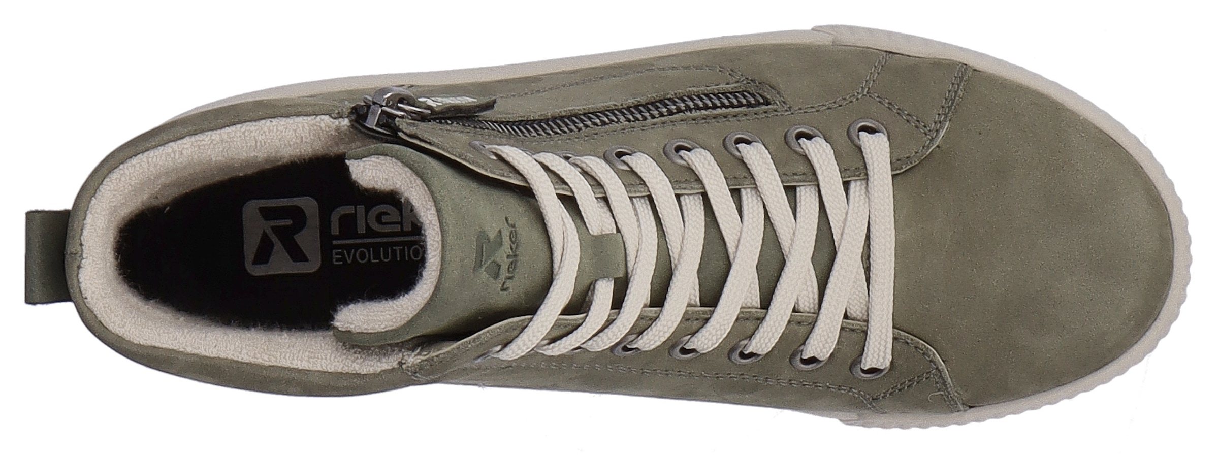RIEKER Sport Schnürboots, Stiefelette, High Top Sneaker, Freizeitboots mit Reißverschluss