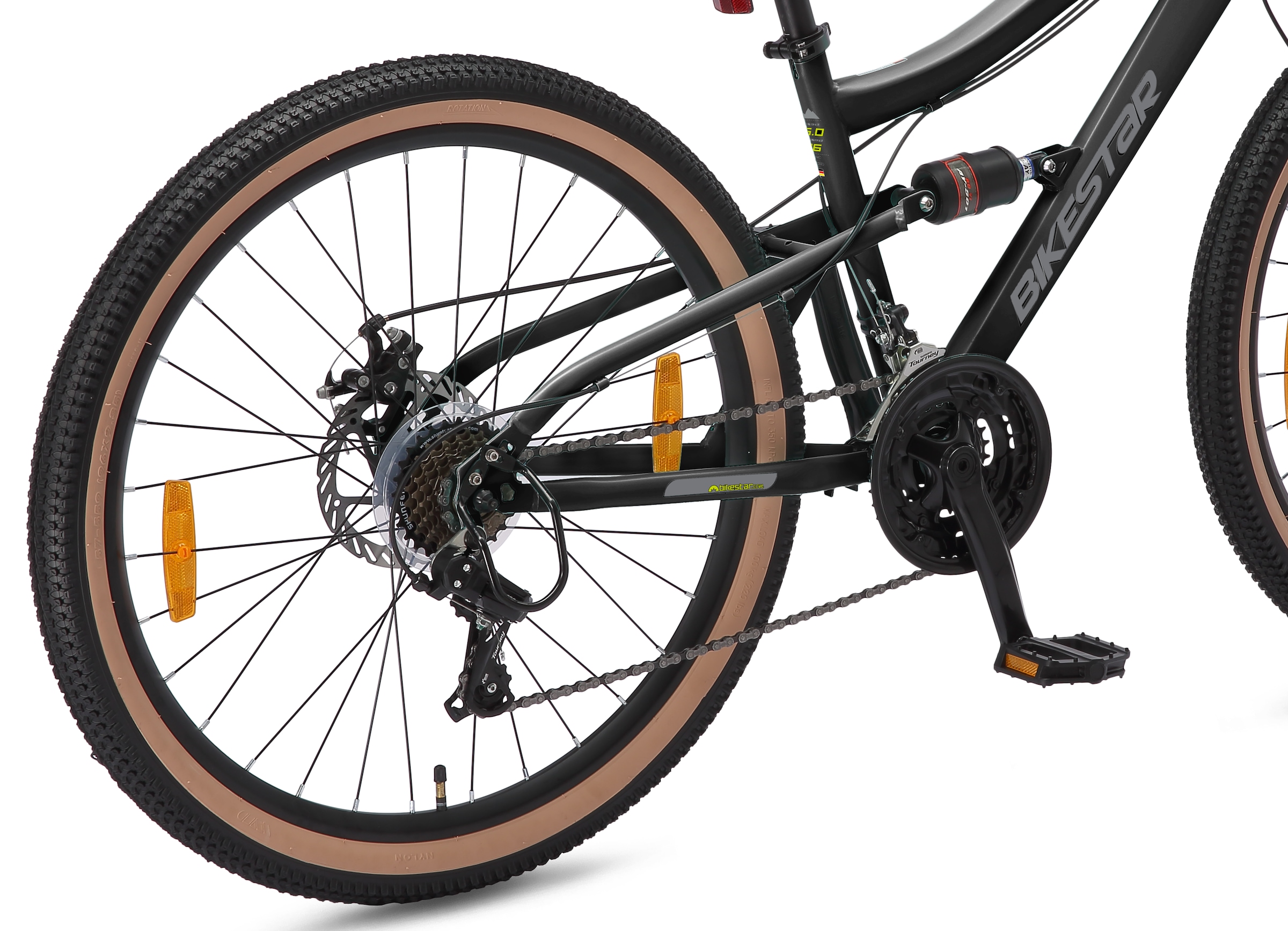 Bikestar Mountainbike 21 Gang Shimano RD-TY300 Schaltwerk Kettenschaltung für Damen und Herren, Kettenschaltung