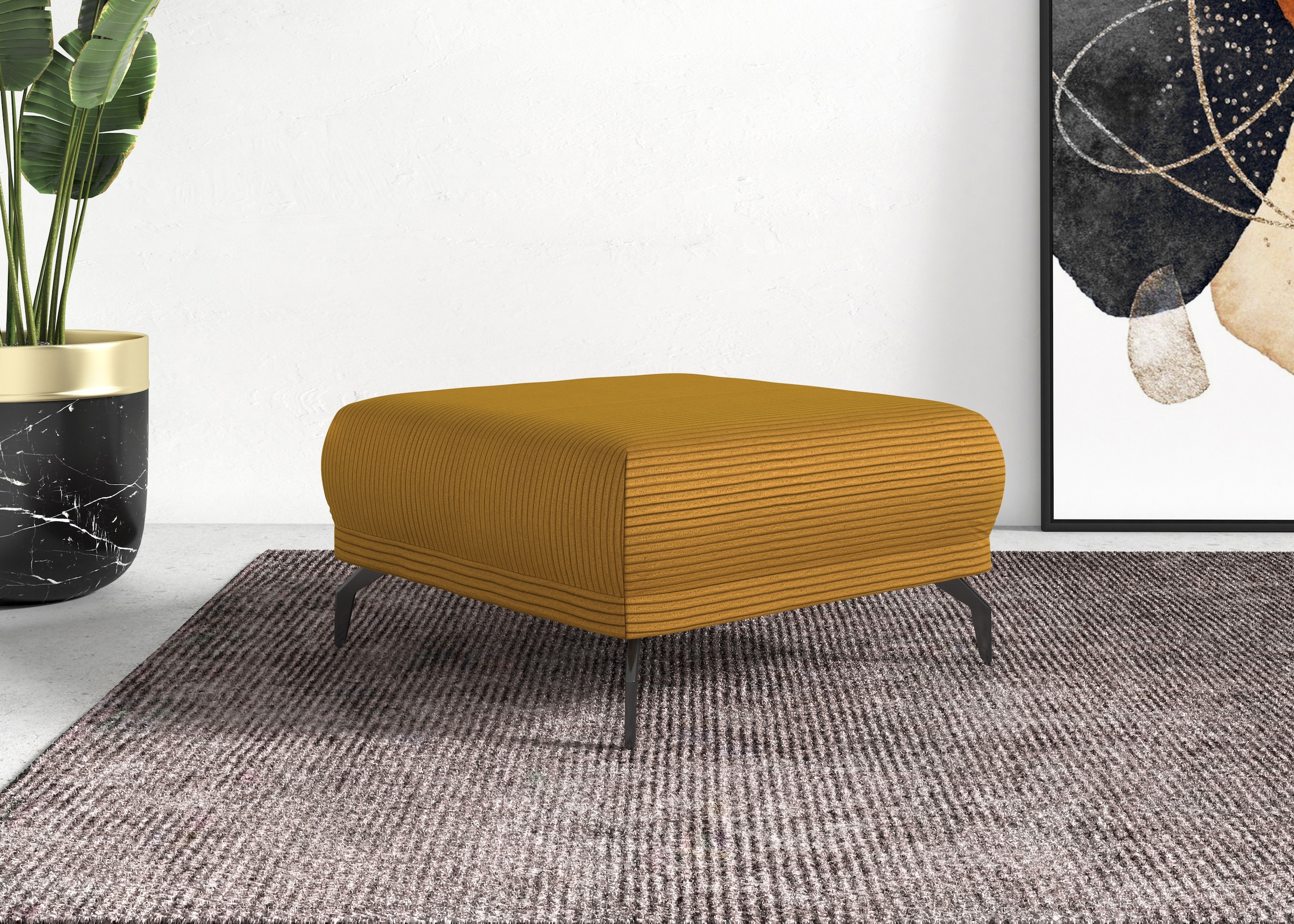 Home affaire Hocker "Coco" Cord-Bezug in 2 Ausführungen, Füßen 15 cm hoch günstig online kaufen