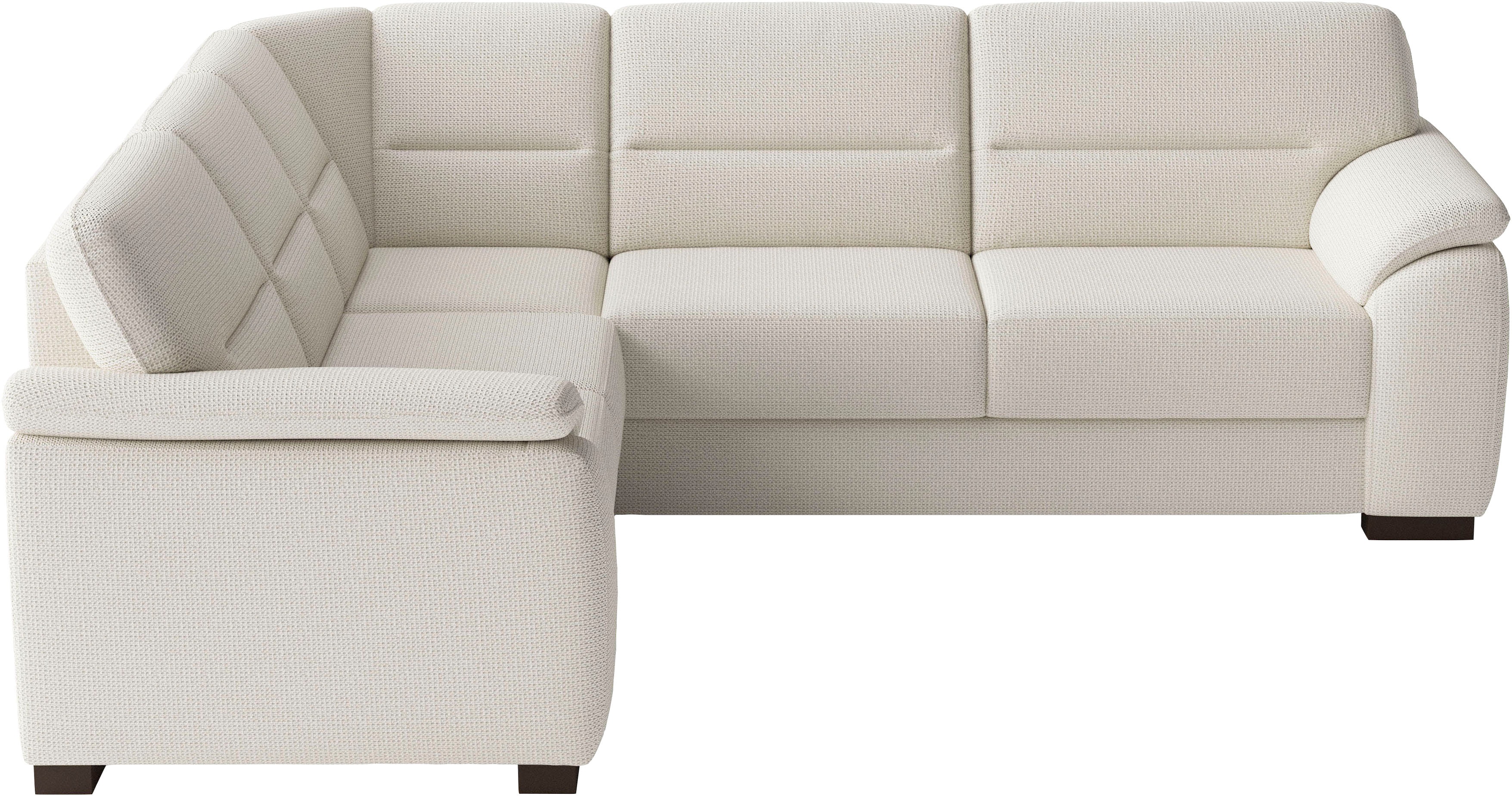 sit&more Ecksofa "Montego L-Form, B: 256 cm, große Stoffauswahl, Komfortsitzhöhe 46 cm" mit Schlaffunktion und Schubkasten mit Stauraum